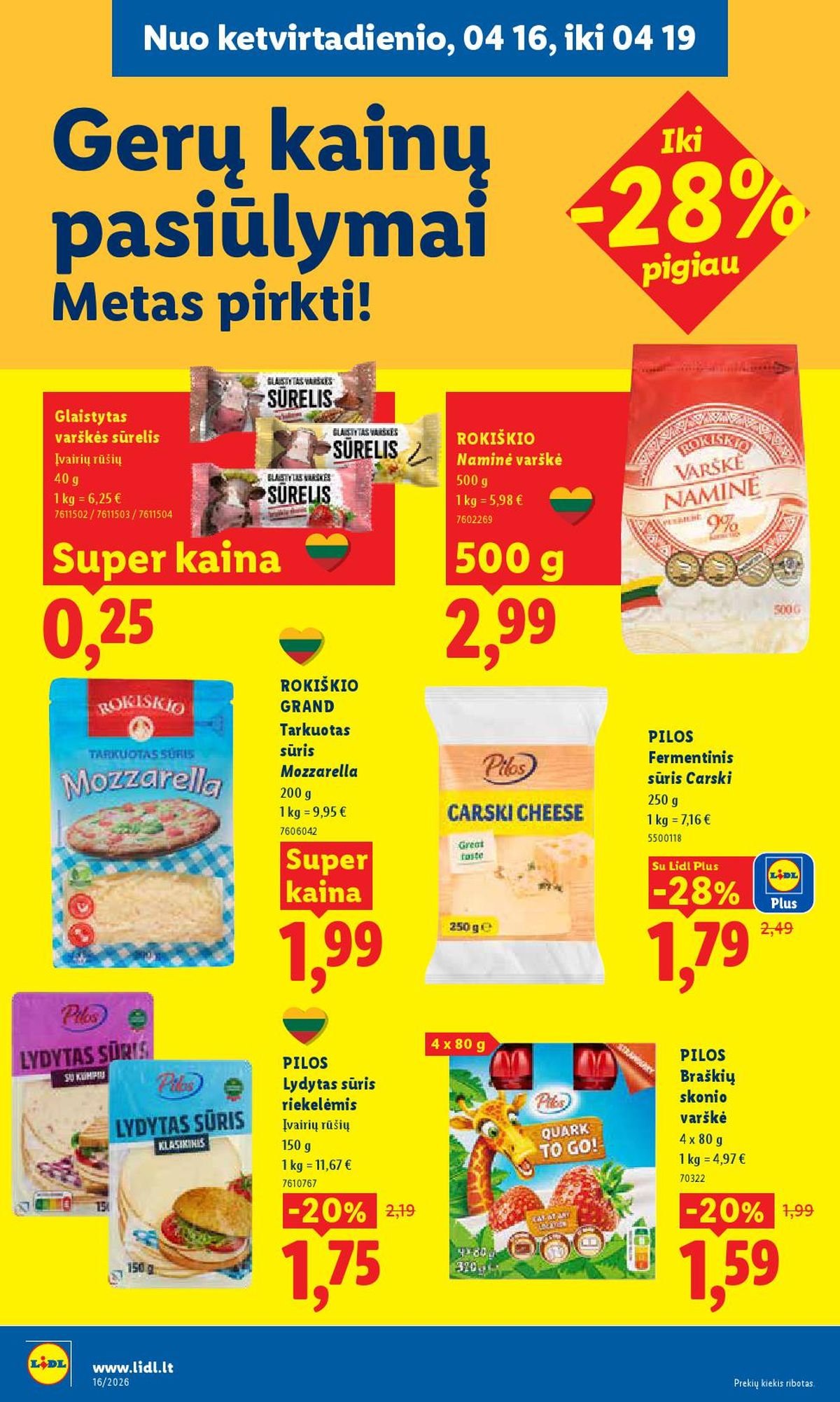 LIDL - Maisto prekių pasiūlymai (2026 04 13 - 2026 04 19)