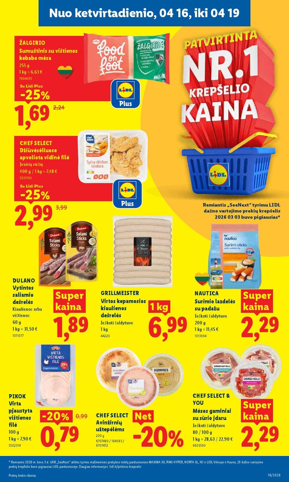LIDL - Maisto prekių pasiūlymai (2026 04 13 - 2026 04 19)