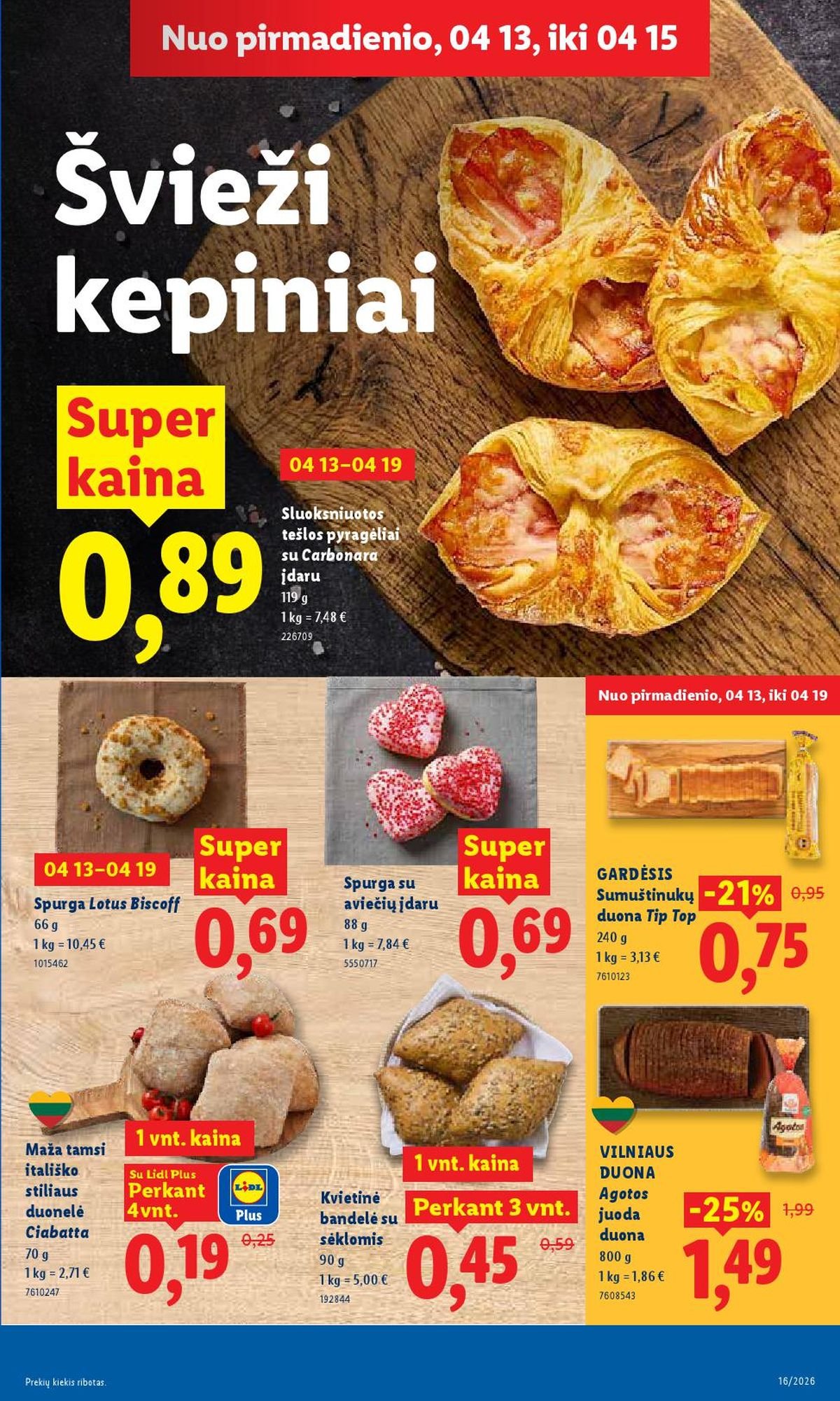 LIDL - Maisto prekių pasiūlymai (2026 04 13 - 2026 04 19)