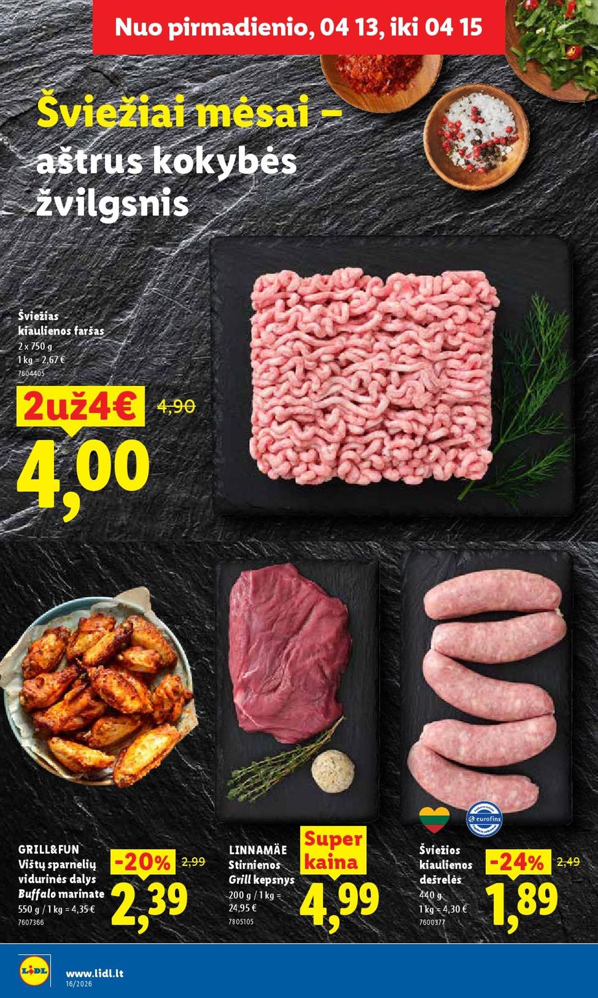 LIDL - Maisto prekių pasiūlymai (2026 04 13 - 2026 04 19)