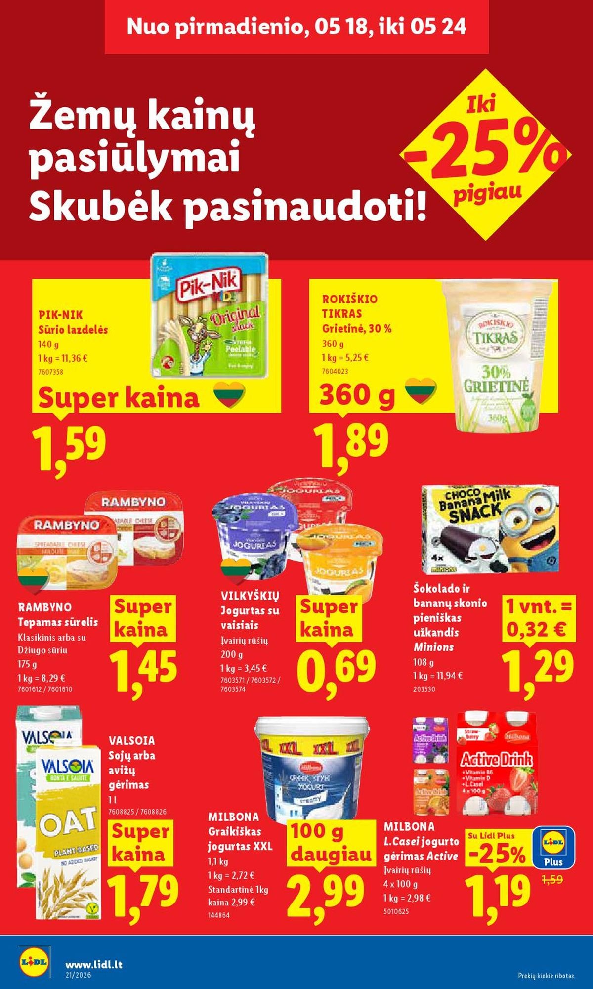 LIDL - Maisto prekių pasiūlymai (2026 05 18 - 2026 05 24)