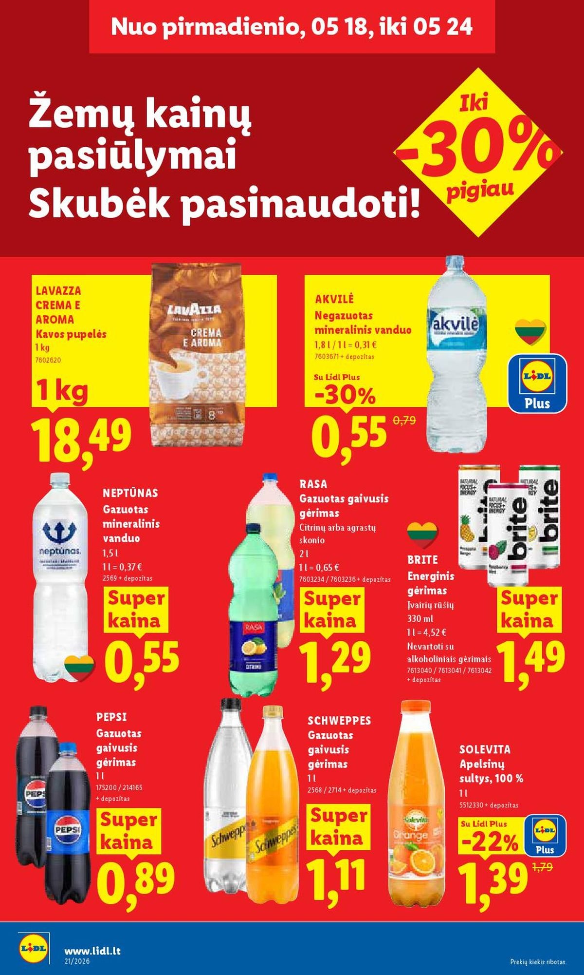 LIDL - Maisto prekių pasiūlymai (2026 05 18 - 2026 05 24)
