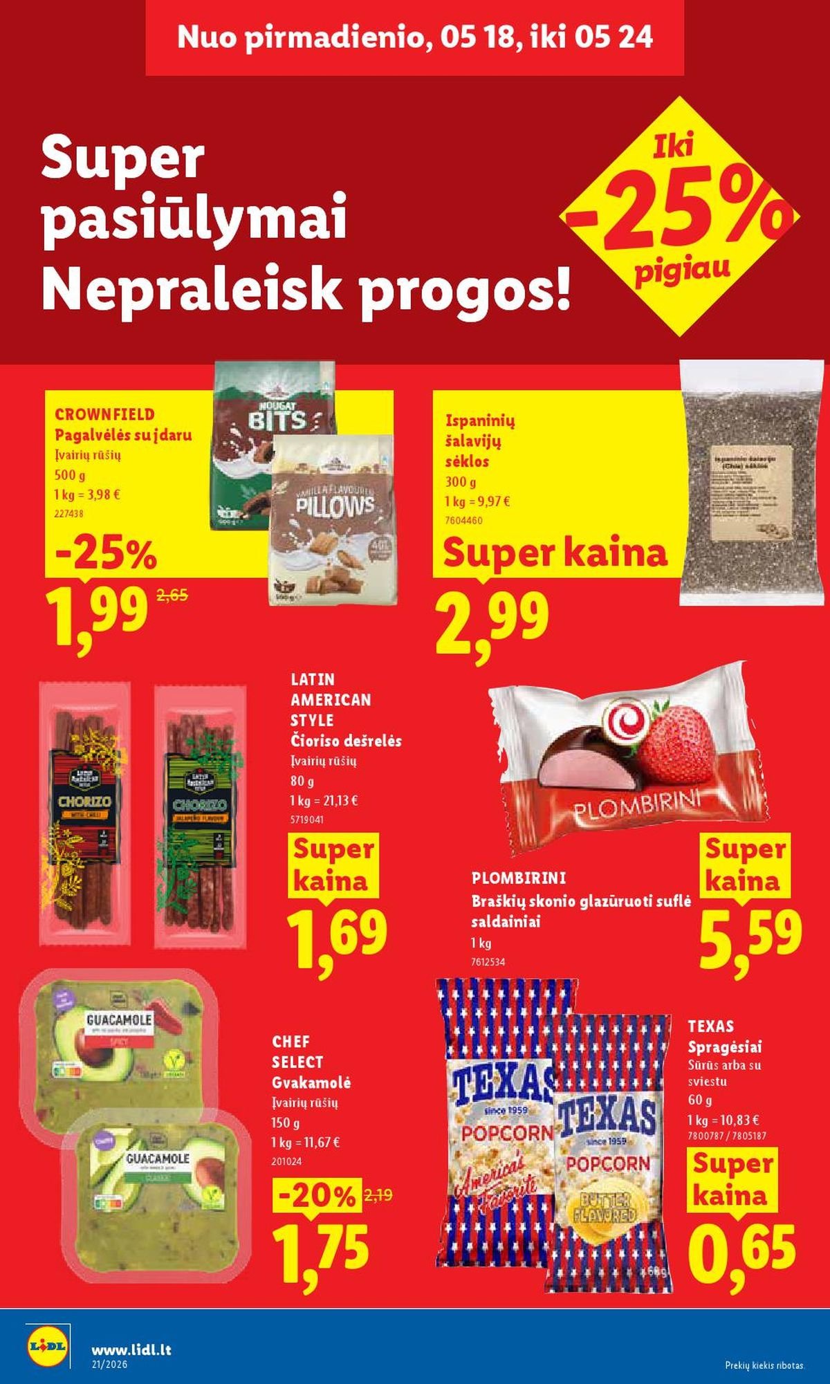LIDL - Maisto prekių pasiūlymai (2026 05 18 - 2026 05 24)