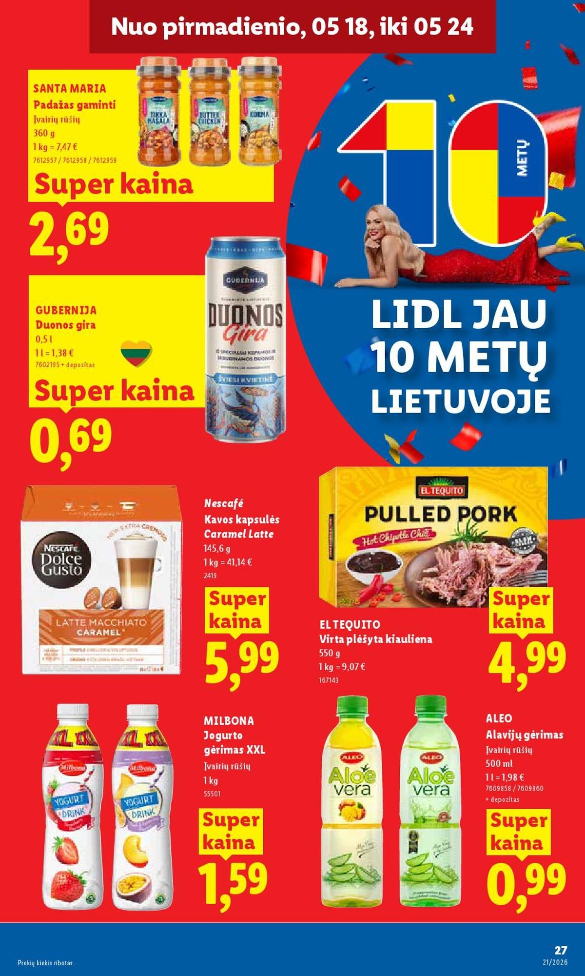 LIDL - Maisto prekių pasiūlymai (2026 05 18 - 2026 05 24)