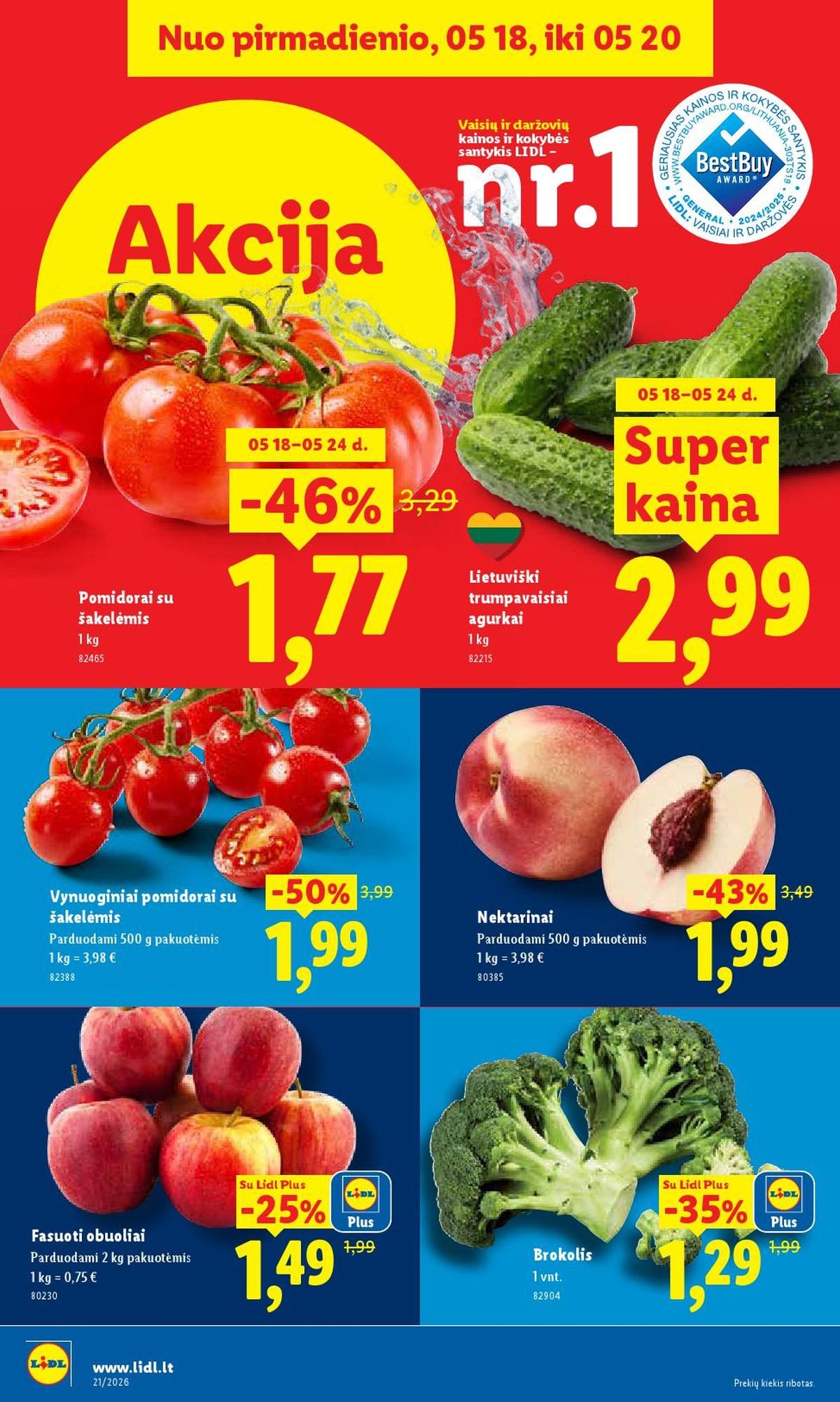 LIDL - Maisto prekių pasiūlymai (2026 05 18 - 2026 05 24)