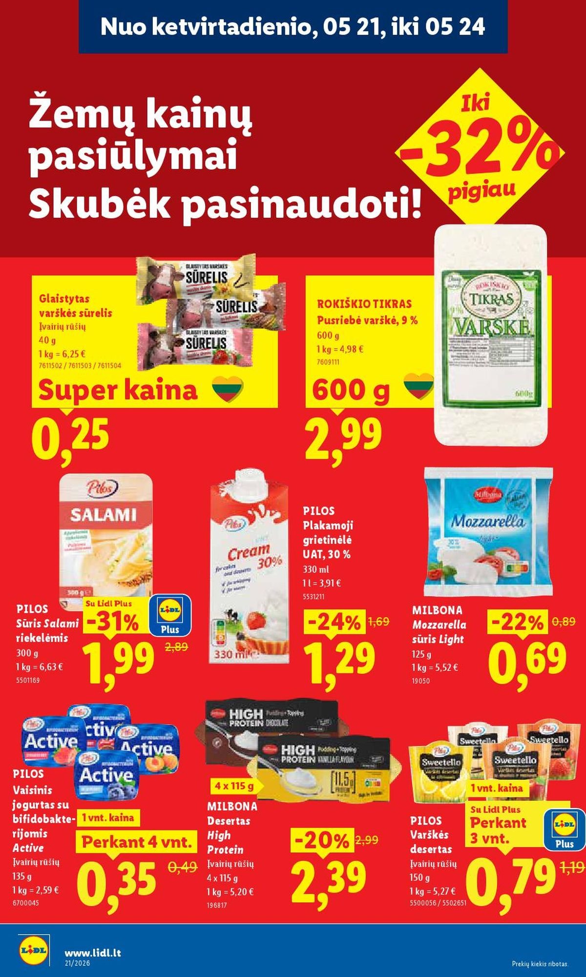 LIDL - Maisto prekių pasiūlymai (2026 05 18 - 2026 05 24)