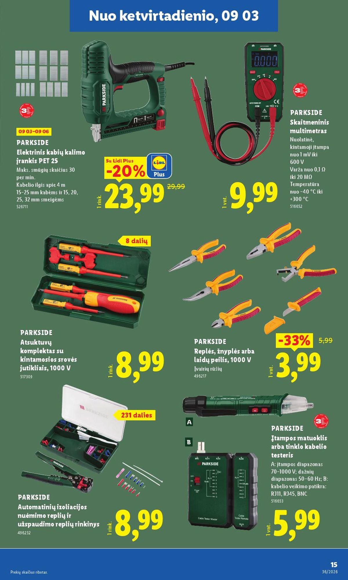 LIDL - Ne maisto prekių pasiūlymai (2026 08 31 - 2026 09 06)
