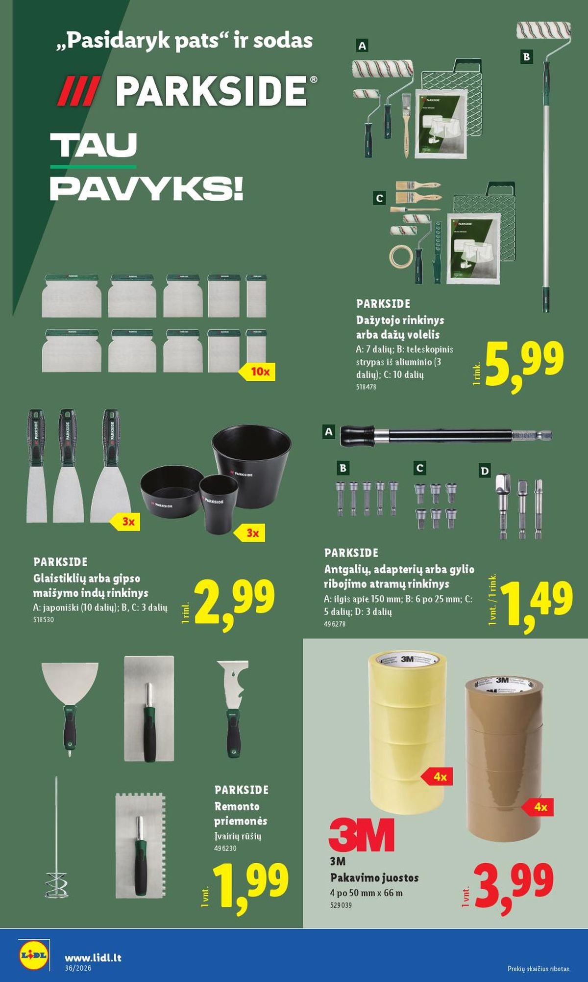 LIDL - Ne maisto prekių pasiūlymai (2026 08 31 - 2026 09 06)