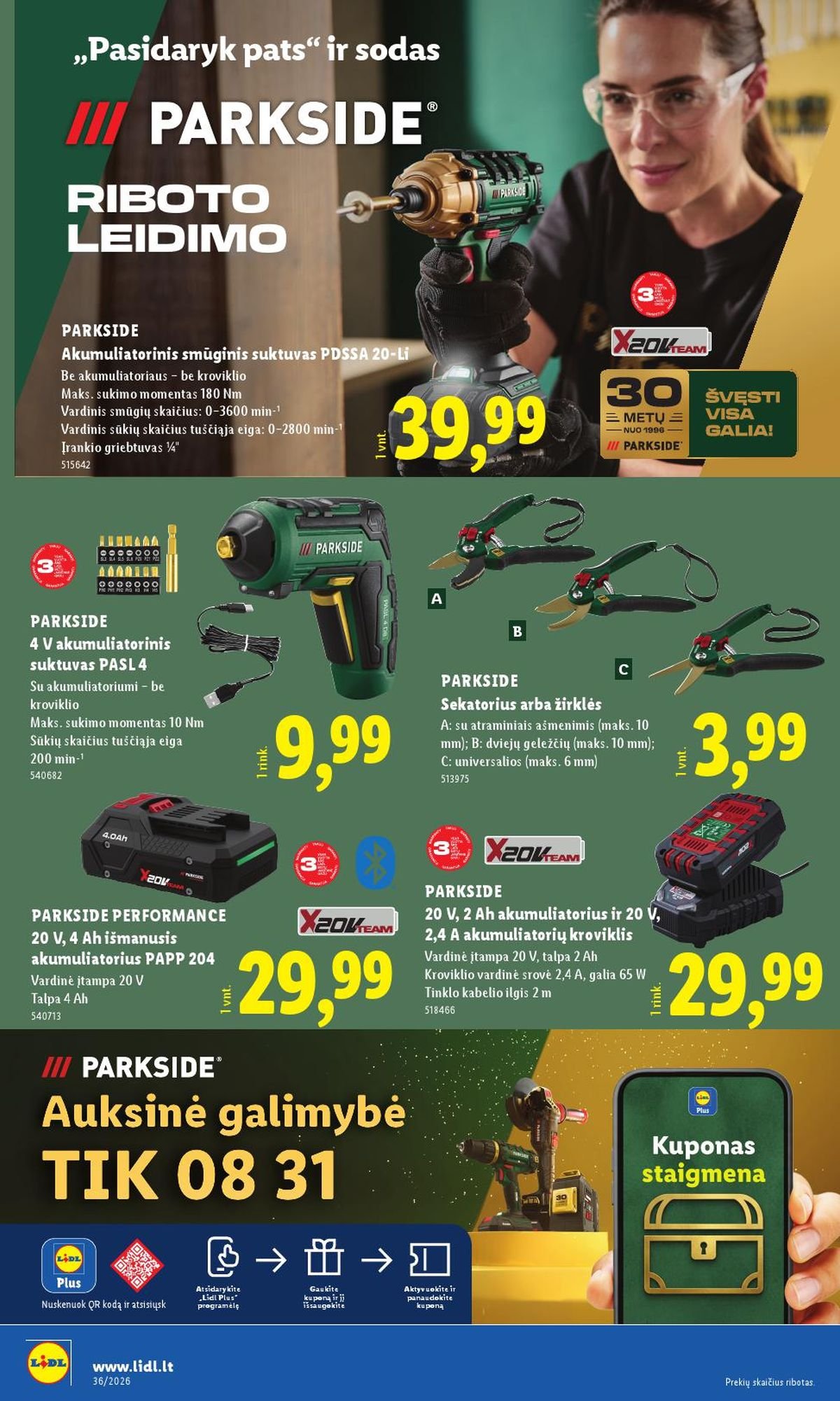 LIDL - Ne maisto prekių pasiūlymai (2026 08 31 - 2026 09 06)