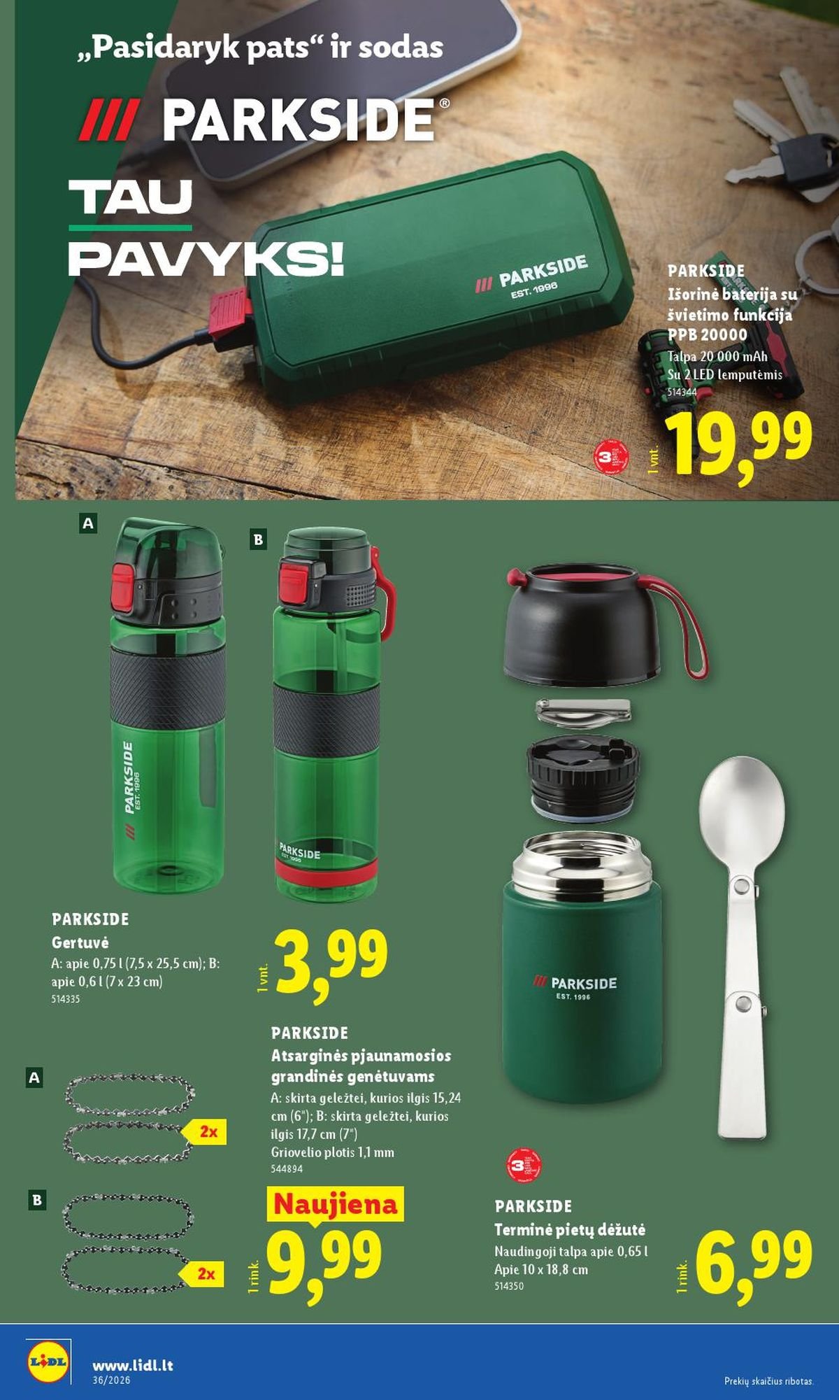LIDL - Ne maisto prekių pasiūlymai (2026 08 31 - 2026 09 06)