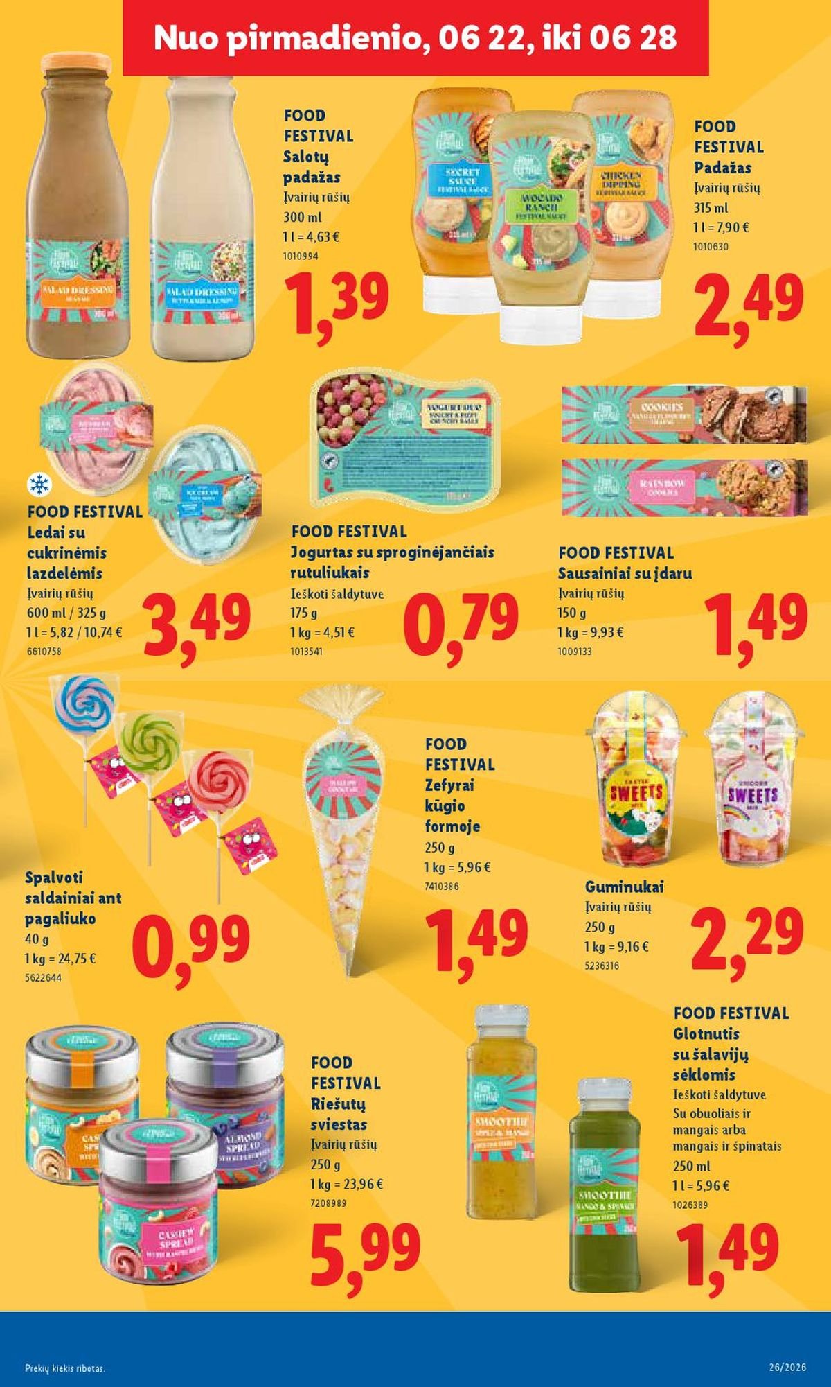 LIDL - Maisto prekių pasiūlymai (2026 06 22 - 2026 06 28)