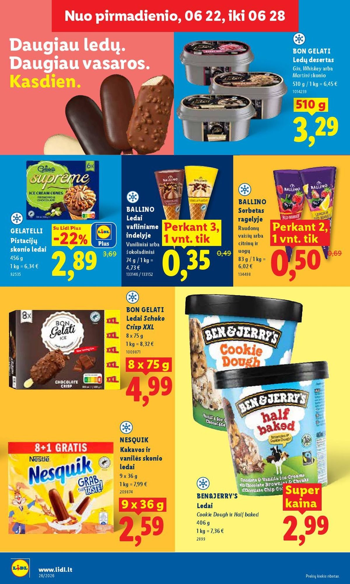 LIDL - Maisto prekių pasiūlymai (2026 06 22 - 2026 06 28)