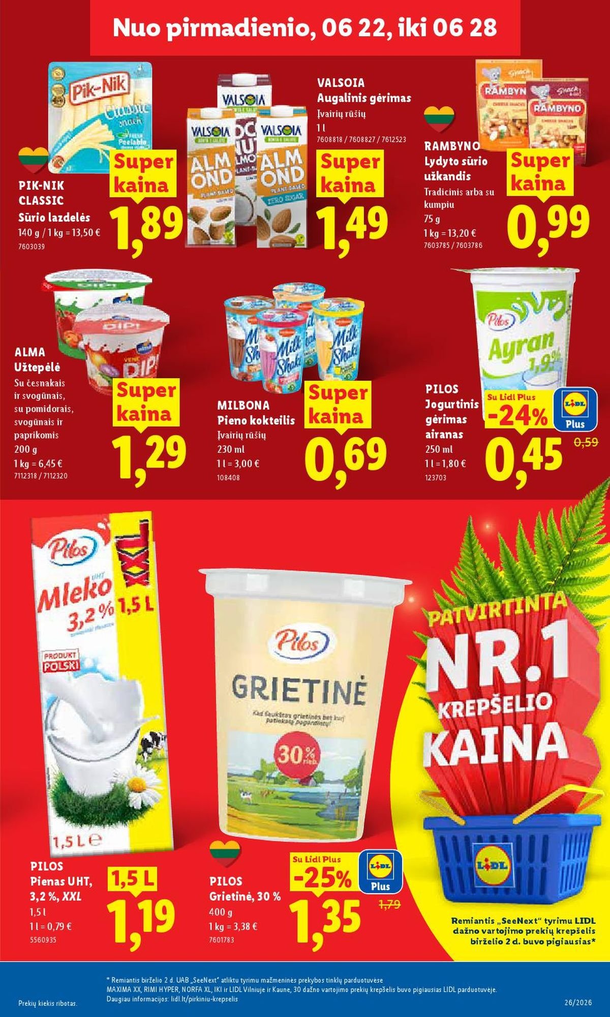 LIDL - Maisto prekių pasiūlymai (2026 06 22 - 2026 06 28)