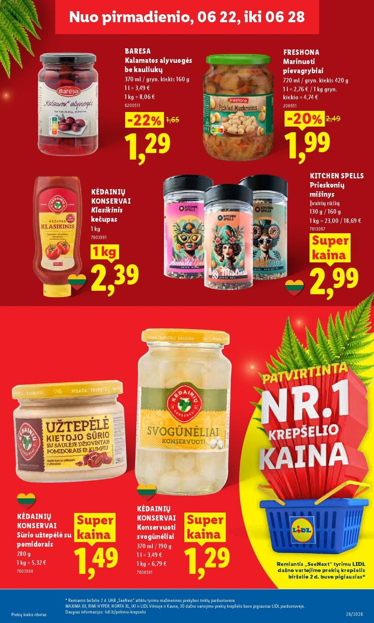 LIDL - Maisto prekių pasiūlymai (2026 06 22 - 2026 06 28)