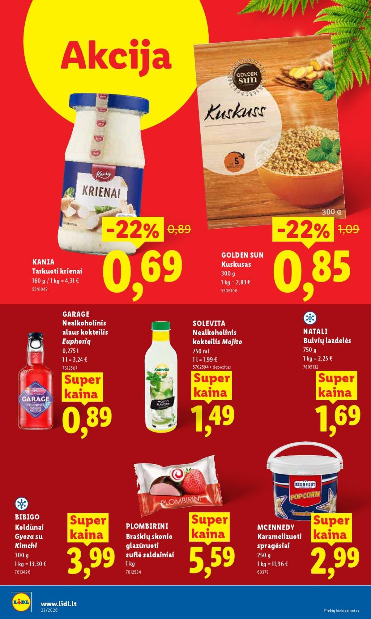 LIDL - Maisto prekių pasiūlymai (2026 06 22 - 2026 06 28)