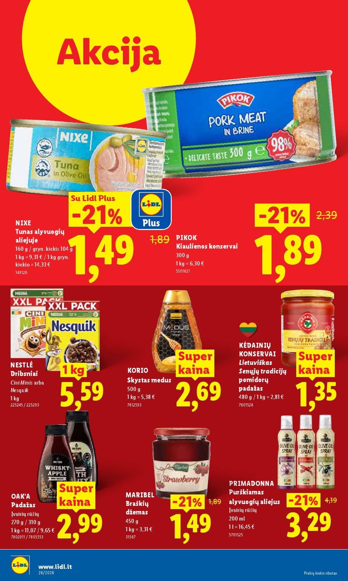 LIDL - Maisto prekių pasiūlymai (2026 06 22 - 2026 06 28)