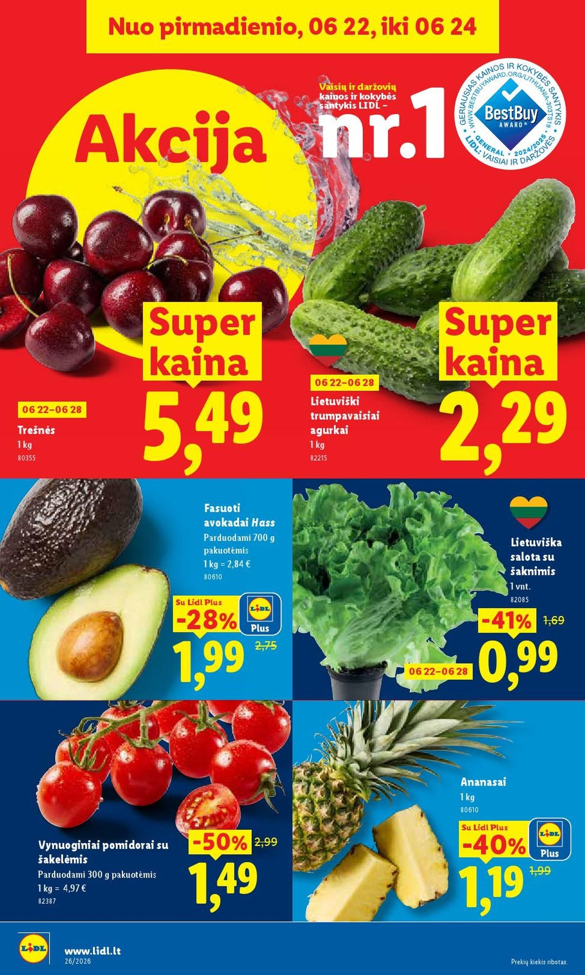 LIDL - Maisto prekių pasiūlymai (2026 06 22 - 2026 06 28)