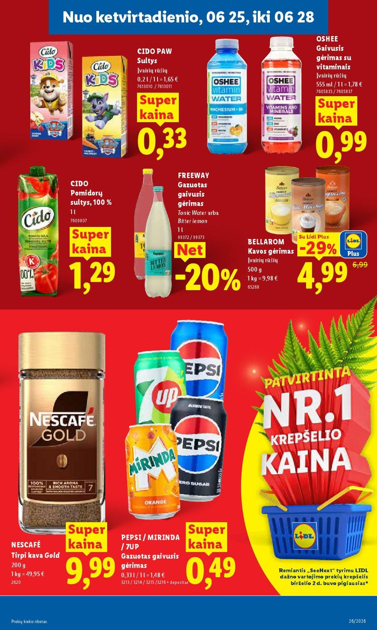 LIDL - Maisto prekių pasiūlymai (2026 06 22 - 2026 06 28)
