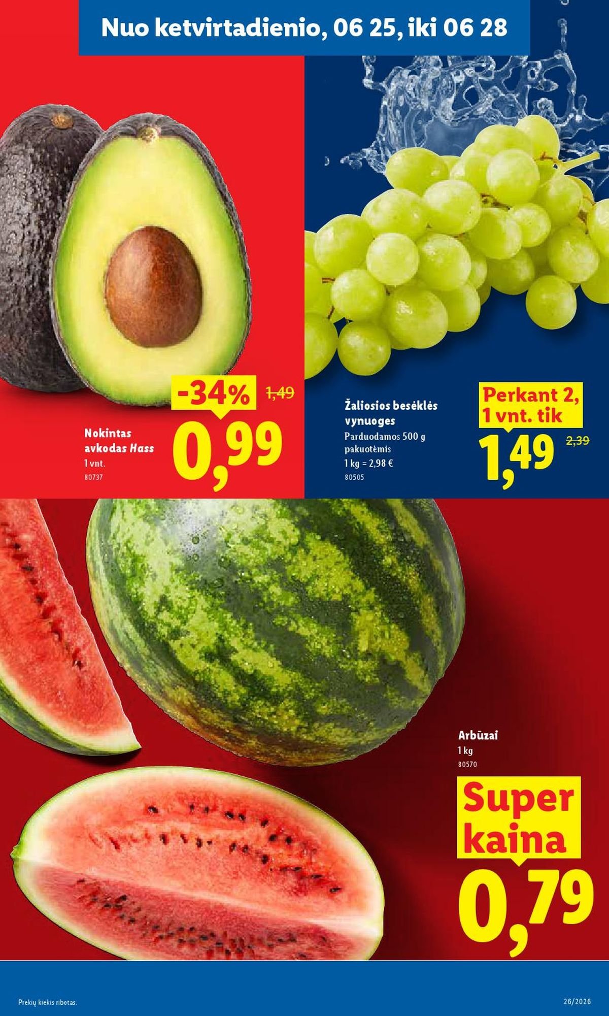LIDL - Maisto prekių pasiūlymai (2026 06 22 - 2026 06 28)