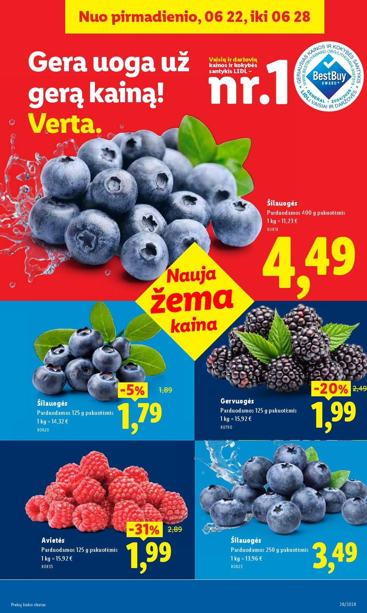 LIDL - Maisto prekių pasiūlymai (2026 06 22 - 2026 06 28)