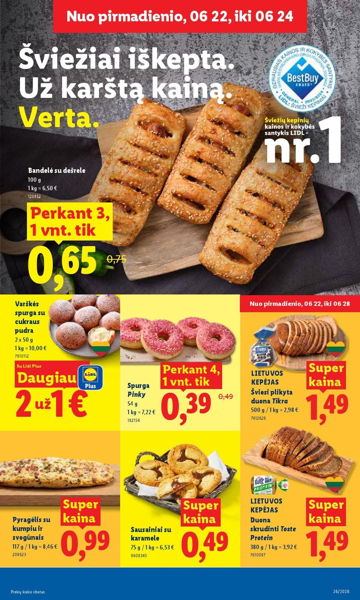 LIDL - Maisto prekių pasiūlymai (2026 06 22 - 2026 06 28)