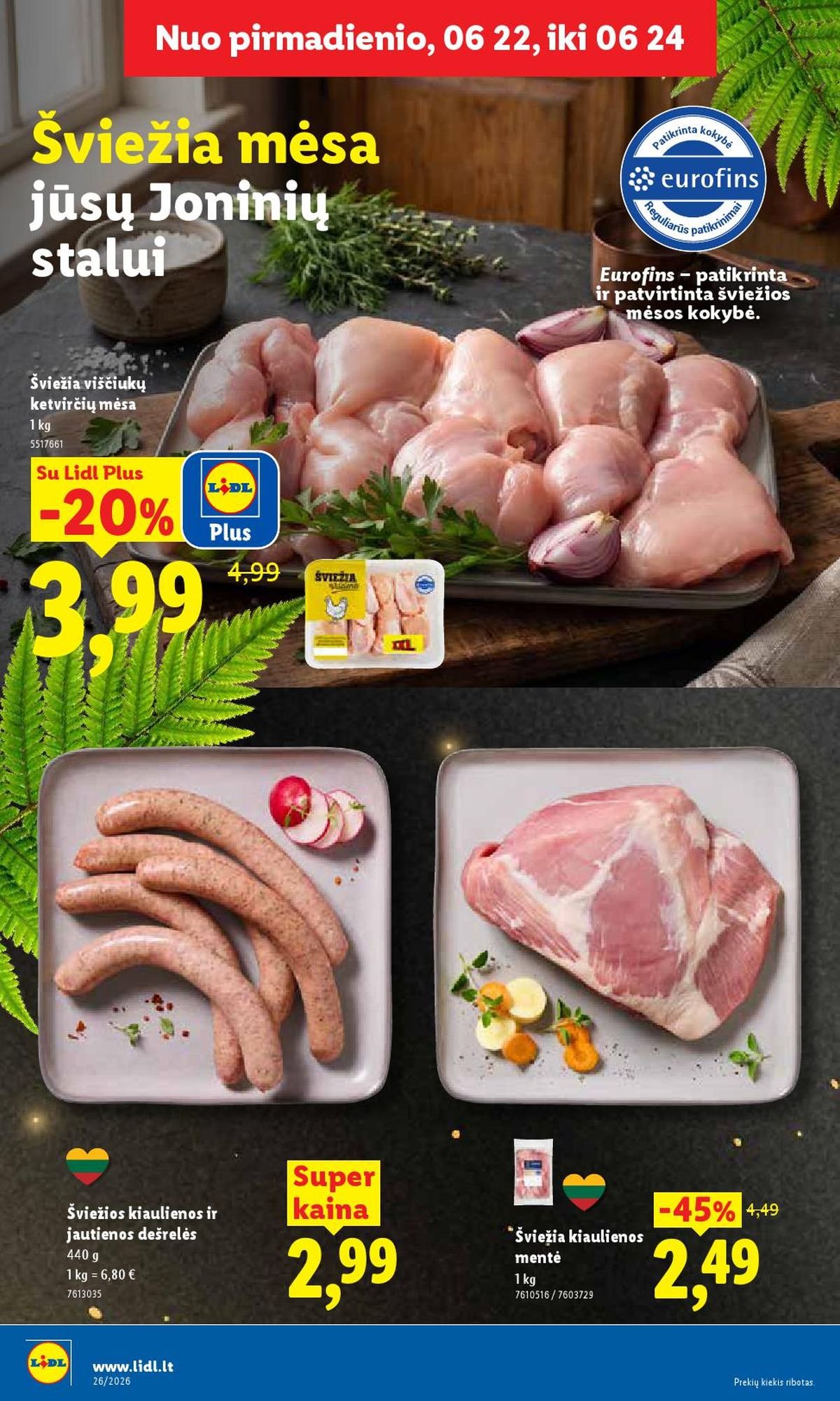 LIDL - Maisto prekių pasiūlymai (2026 06 22 - 2026 06 28)