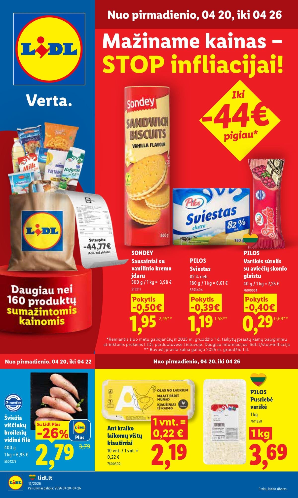 LIDL - Maisto prekių pasiūlymai (2026 04 20 - 2026 04 26)