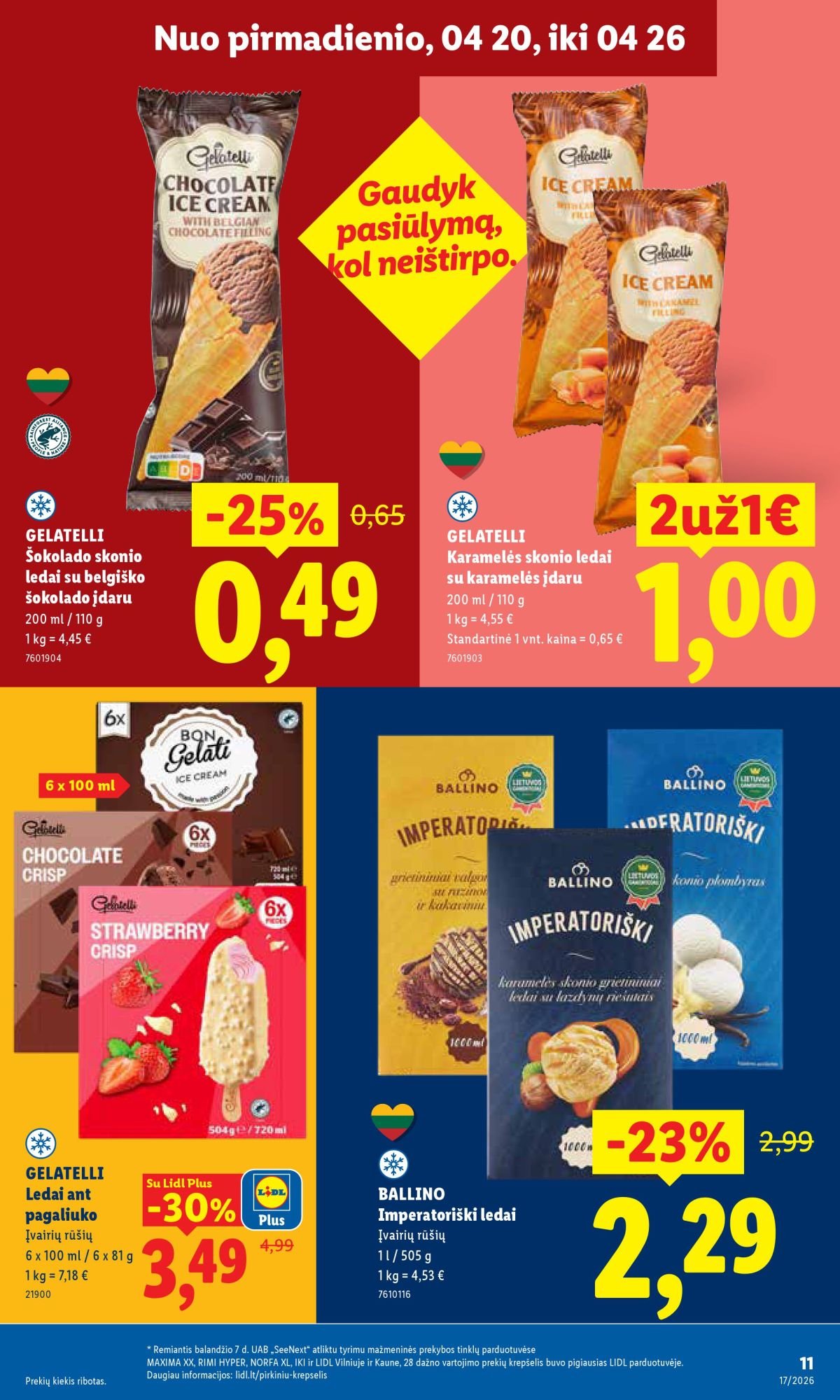 LIDL - Maisto prekių pasiūlymai (2026 04 20 - 2026 04 26)