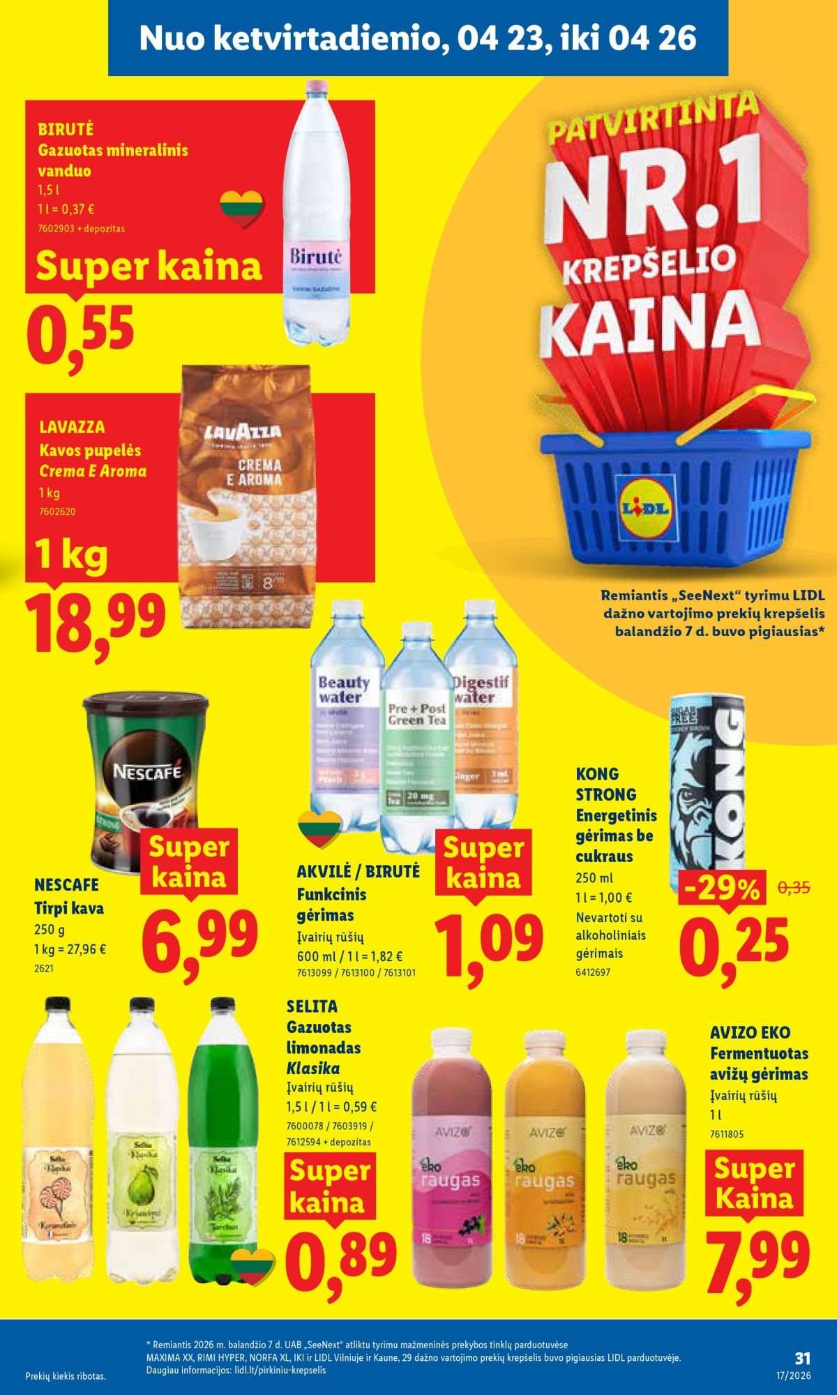 LIDL - Maisto prekių pasiūlymai (2026 04 20 - 2026 04 26)