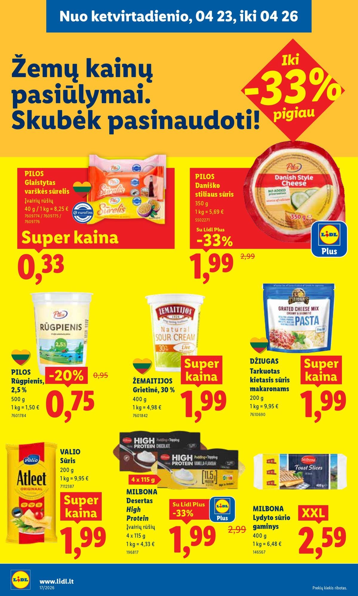 LIDL - Maisto prekių pasiūlymai (2026 04 20 - 2026 04 26)
