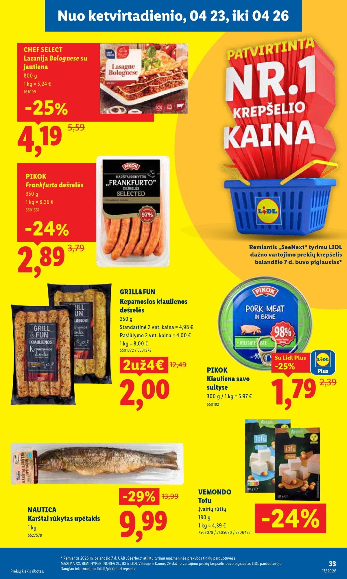 LIDL - Maisto prekių pasiūlymai (2026 04 20 - 2026 04 26)