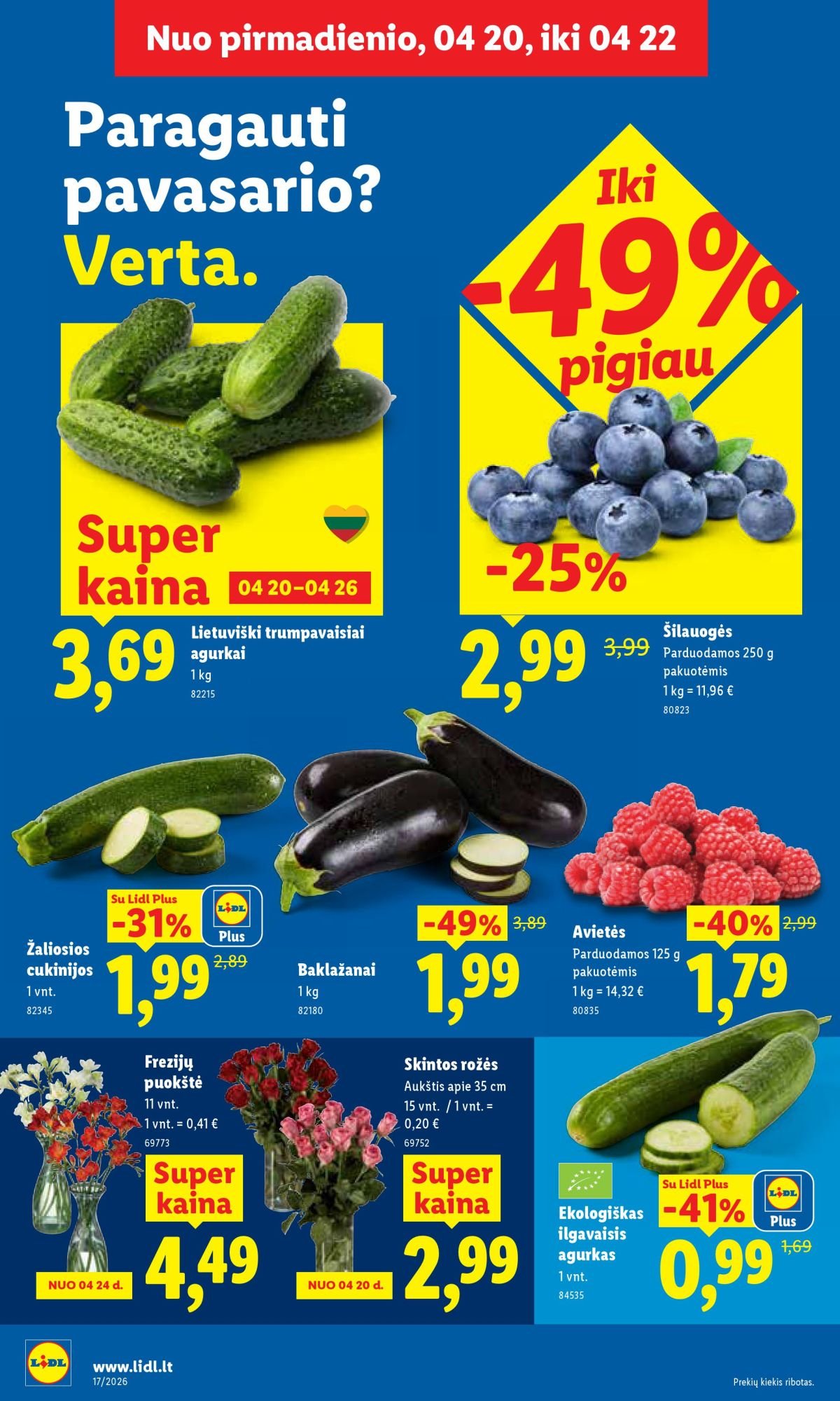 LIDL - Maisto prekių pasiūlymai (2026 04 20 - 2026 04 26)