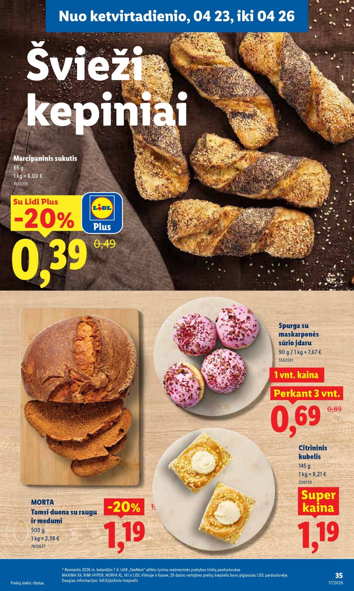 LIDL - Maisto prekių pasiūlymai (2026 04 20 - 2026 04 26)