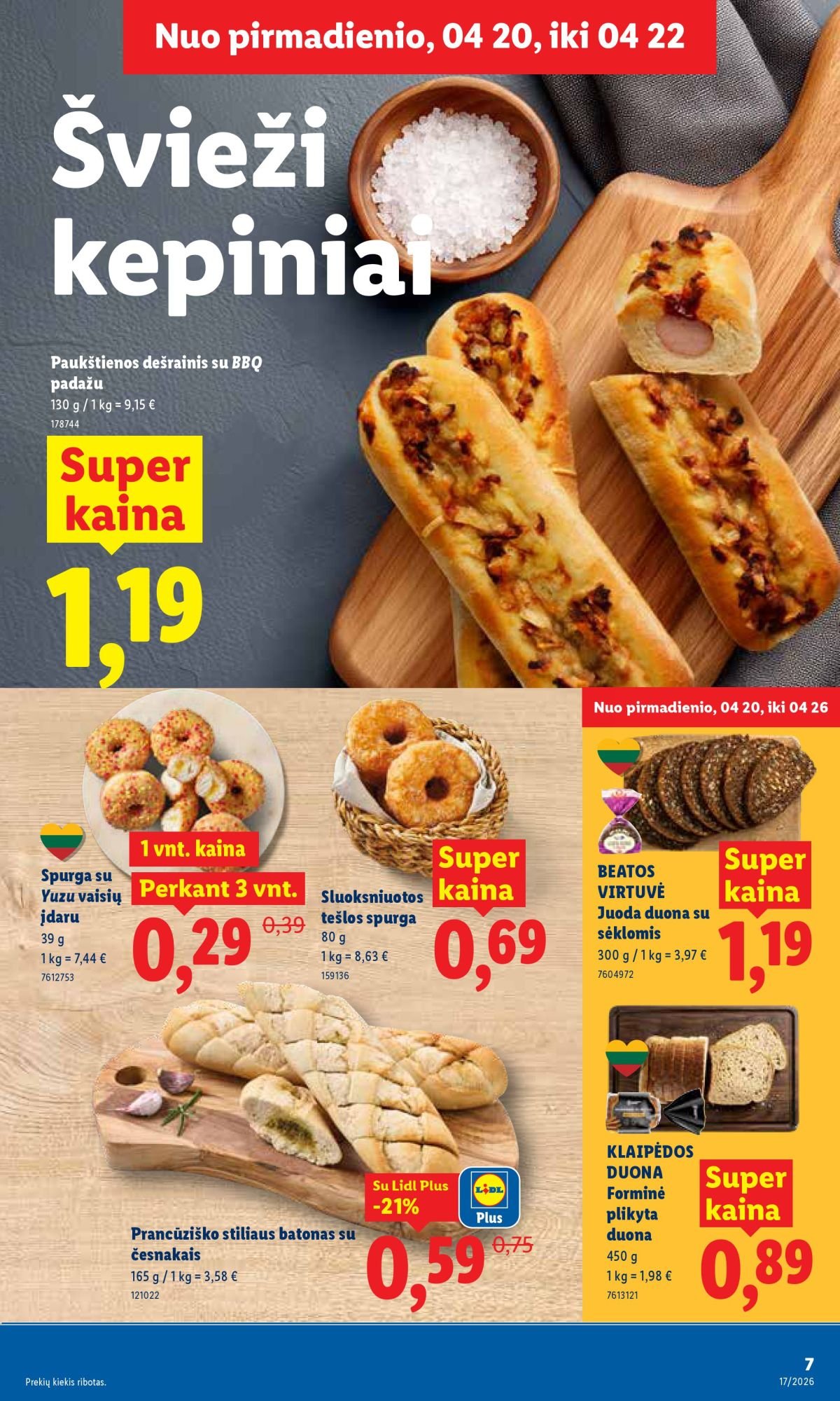 LIDL - Maisto prekių pasiūlymai (2026 04 20 - 2026 04 26)