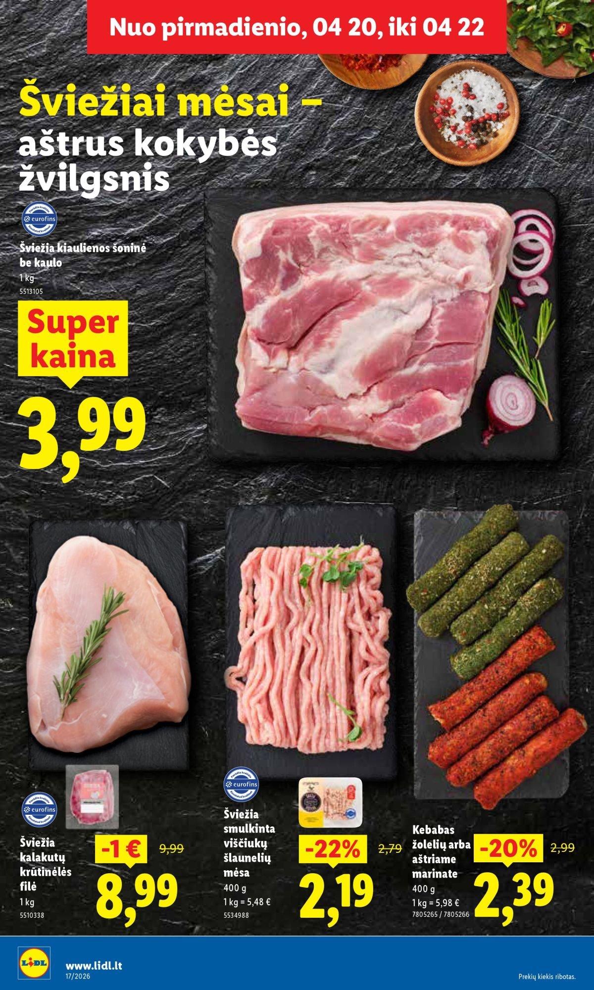 LIDL - Maisto prekių pasiūlymai (2026 04 20 - 2026 04 26)