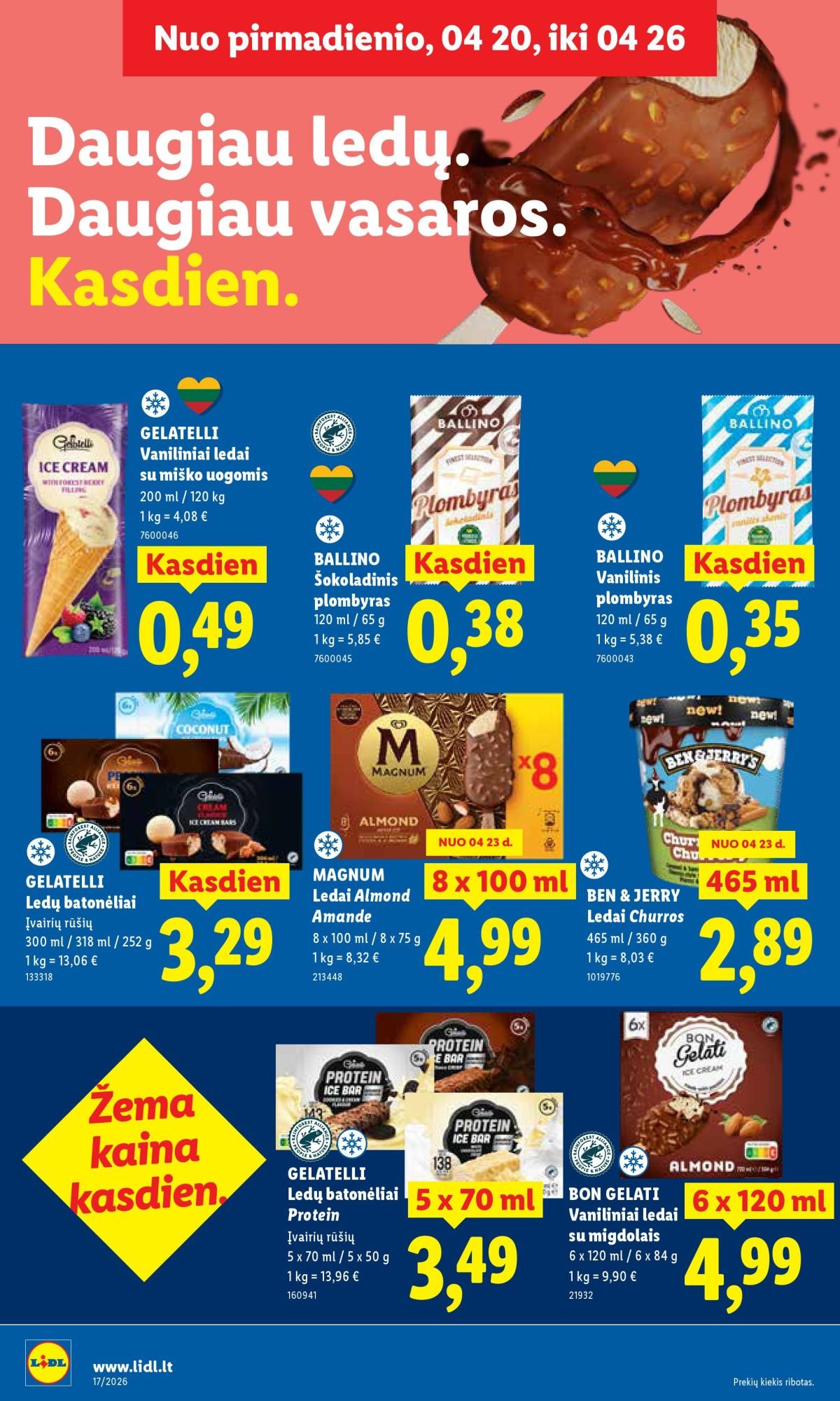 LIDL - Maisto prekių pasiūlymai (2026 04 20 - 2026 04 26)