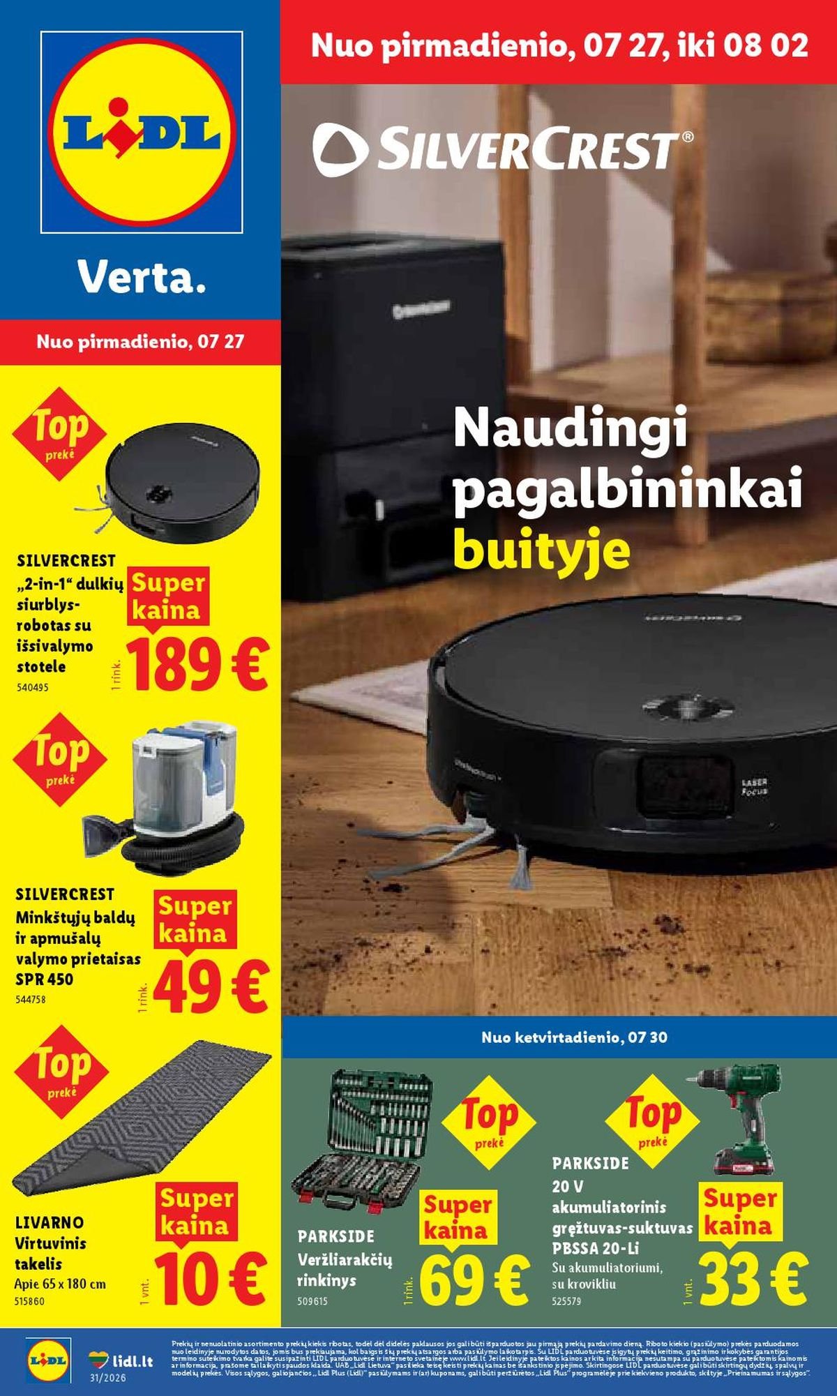 LIDL - Ne maisto prekių pasiūlymai (2026 07 27 - 2026 08 02)