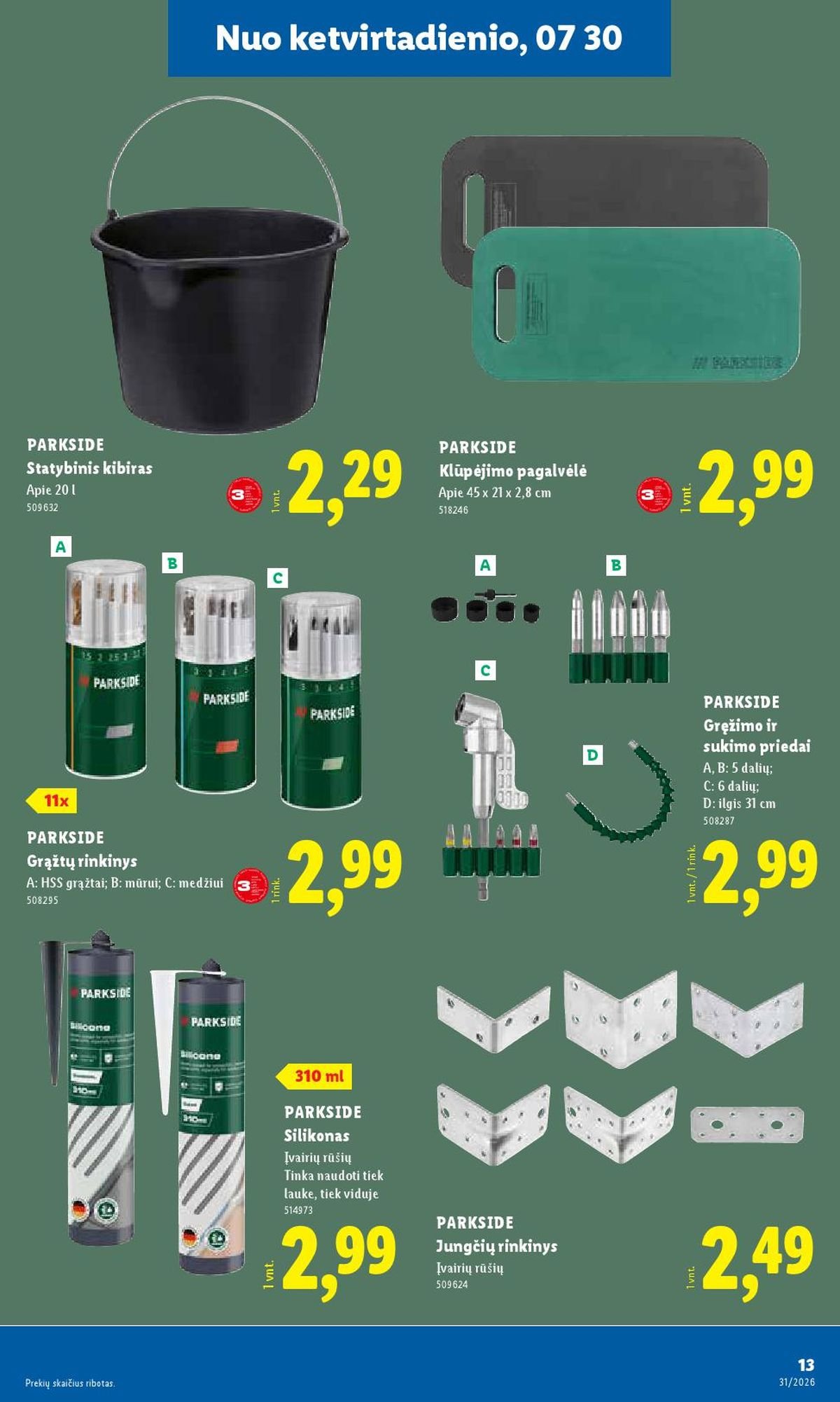 LIDL - Ne maisto prekių pasiūlymai (2026 07 27 - 2026 08 02)