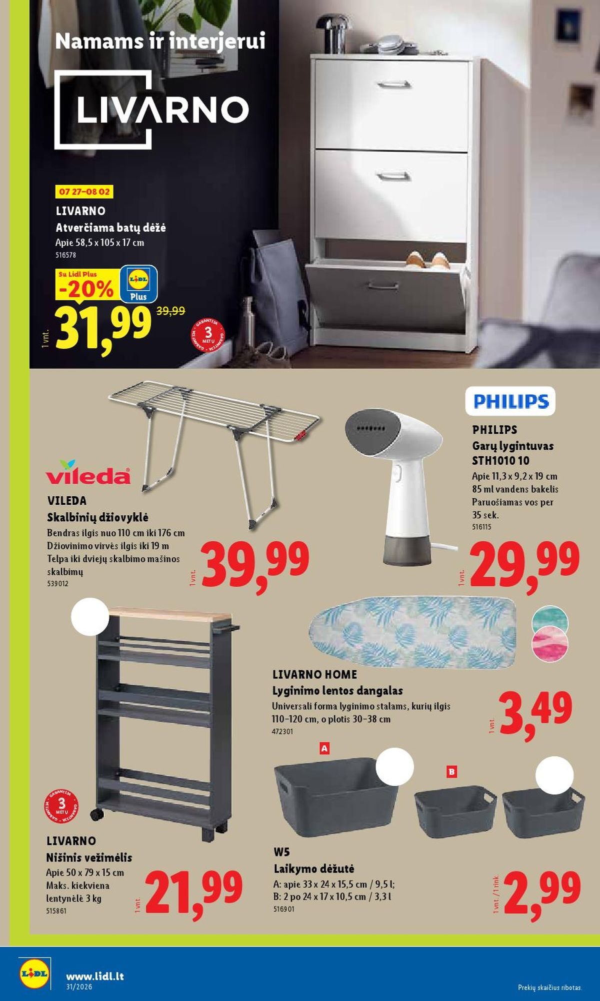 LIDL - Ne maisto prekių pasiūlymai (2026 07 27 - 2026 08 02)