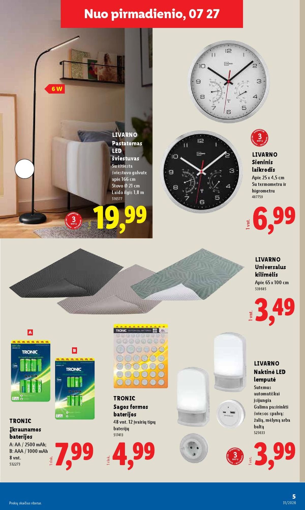 LIDL - Ne maisto prekių pasiūlymai (2026 07 27 - 2026 08 02)