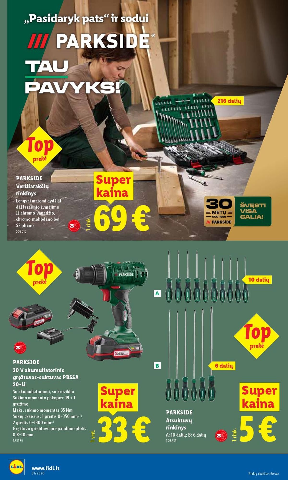 LIDL - Ne maisto prekių pasiūlymai (2026 07 27 - 2026 08 02)