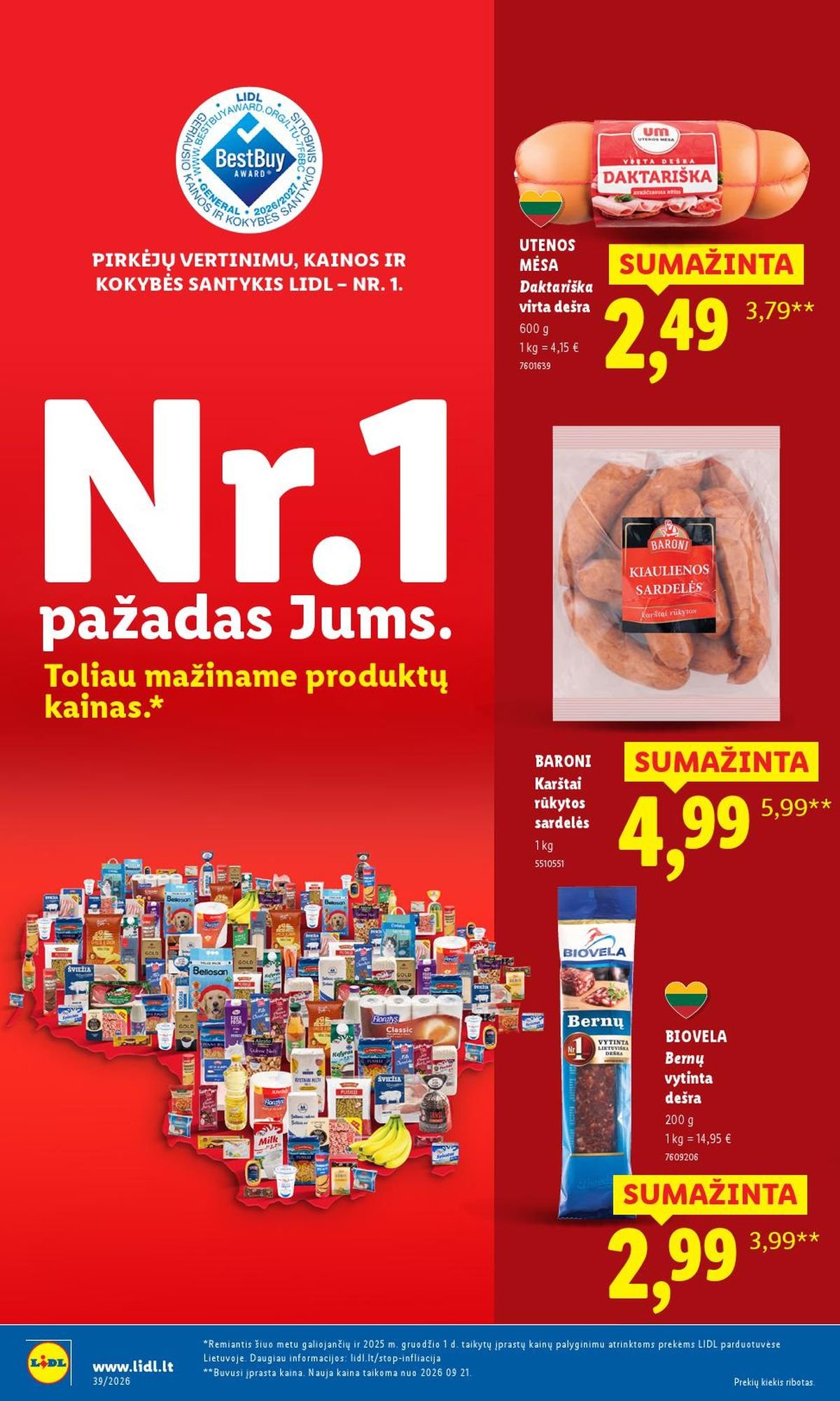 LIDL - Maisto prekių pasiūlymai (2026 09 21 - 2026 09 27)