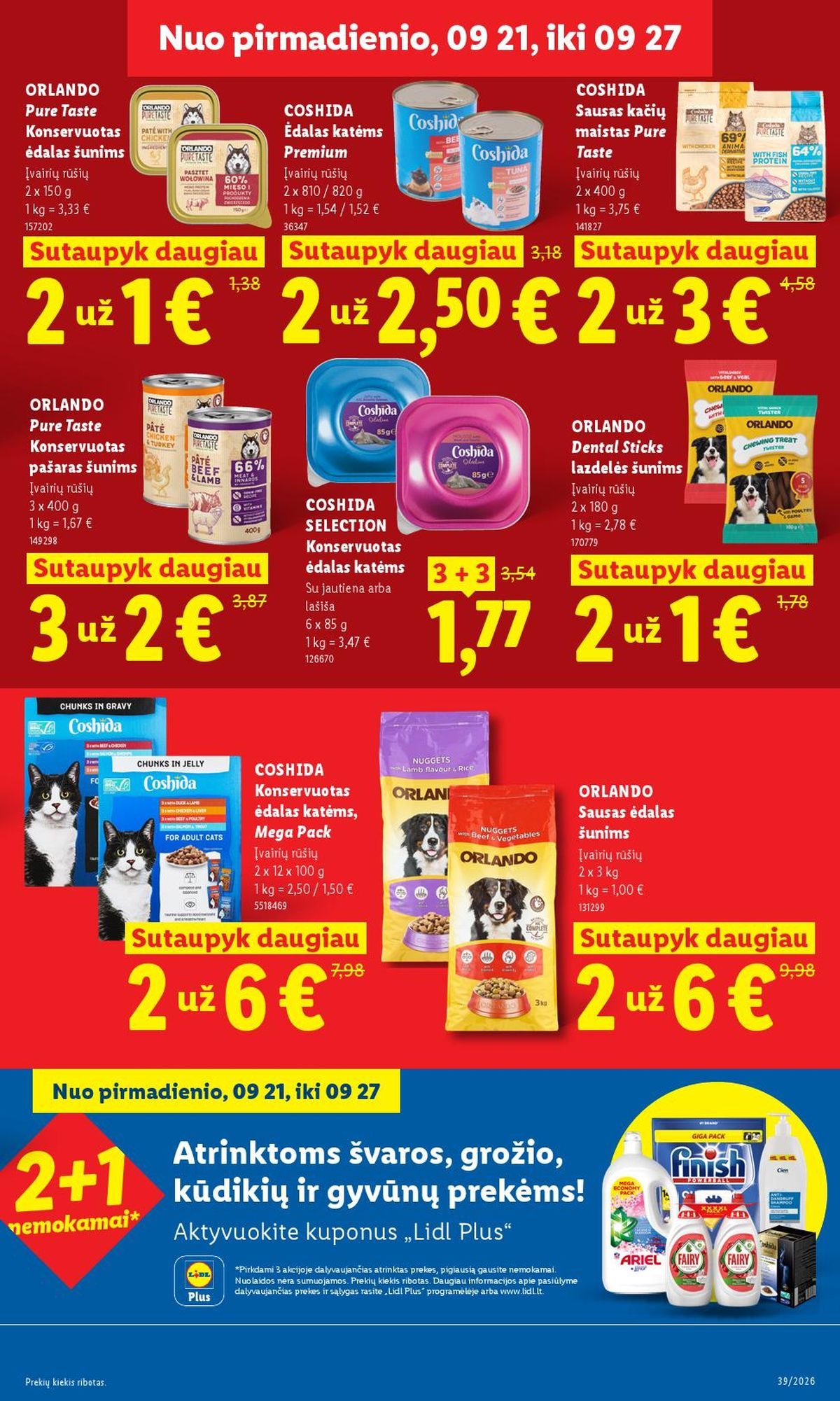 LIDL - Maisto prekių pasiūlymai (2026 09 21 - 2026 09 27)