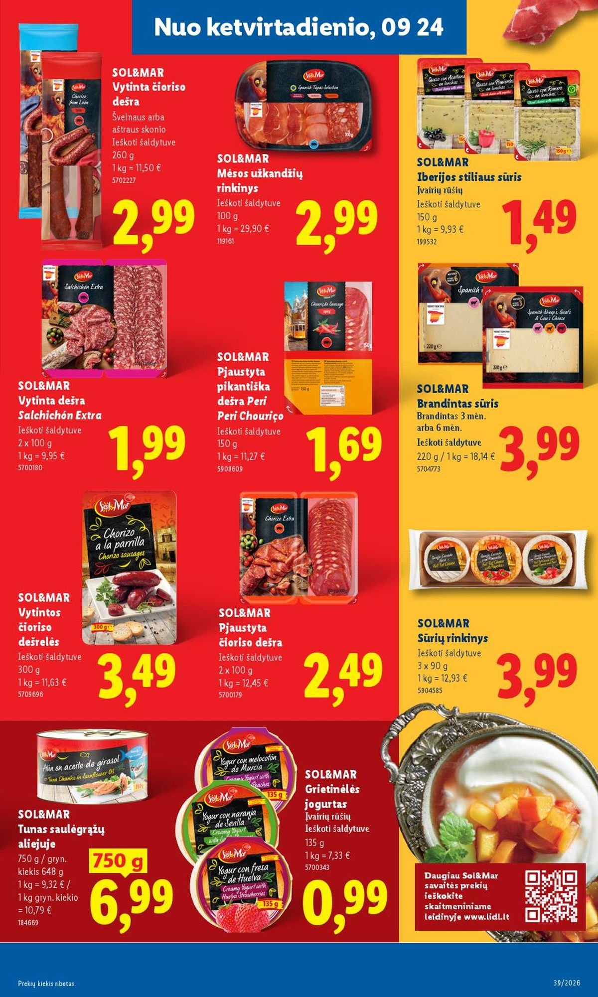 LIDL - Maisto prekių pasiūlymai (2026 09 21 - 2026 09 27)