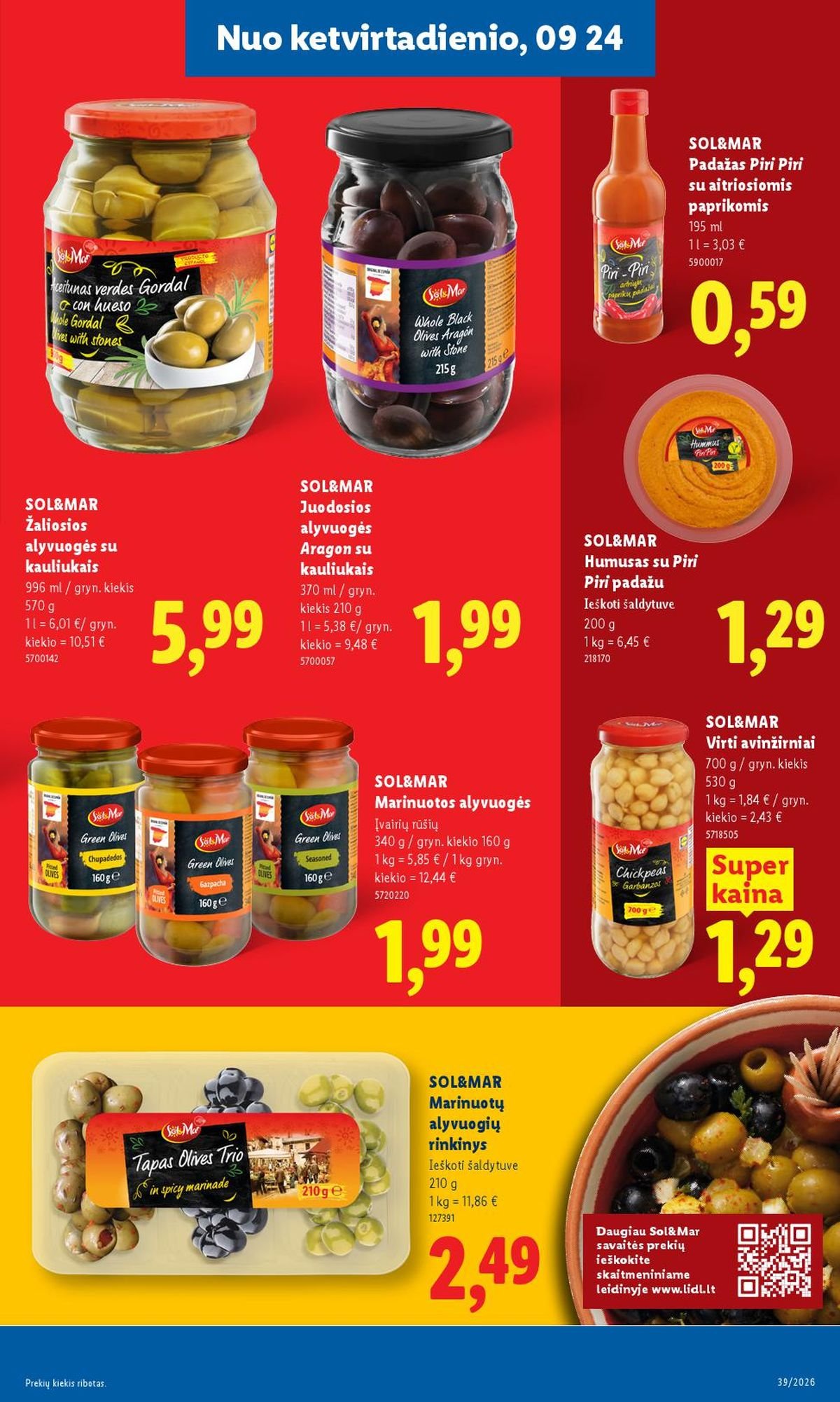LIDL - Maisto prekių pasiūlymai (2026 09 21 - 2026 09 27)