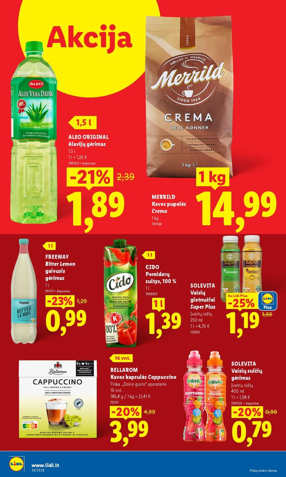 LIDL - Maisto prekių pasiūlymai (2026 09 21 - 2026 09 27)