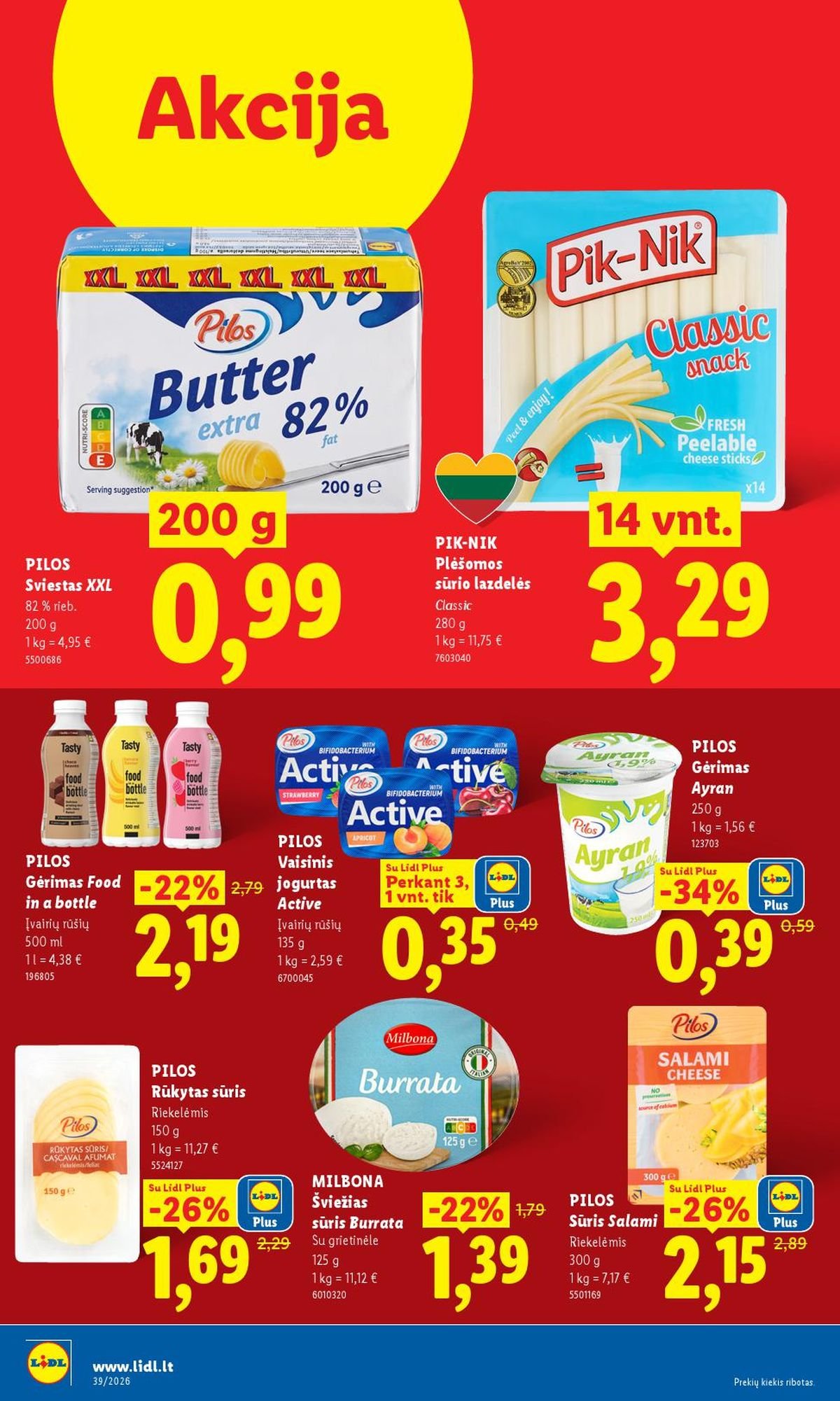 LIDL - Maisto prekių pasiūlymai (2026 09 21 - 2026 09 27)