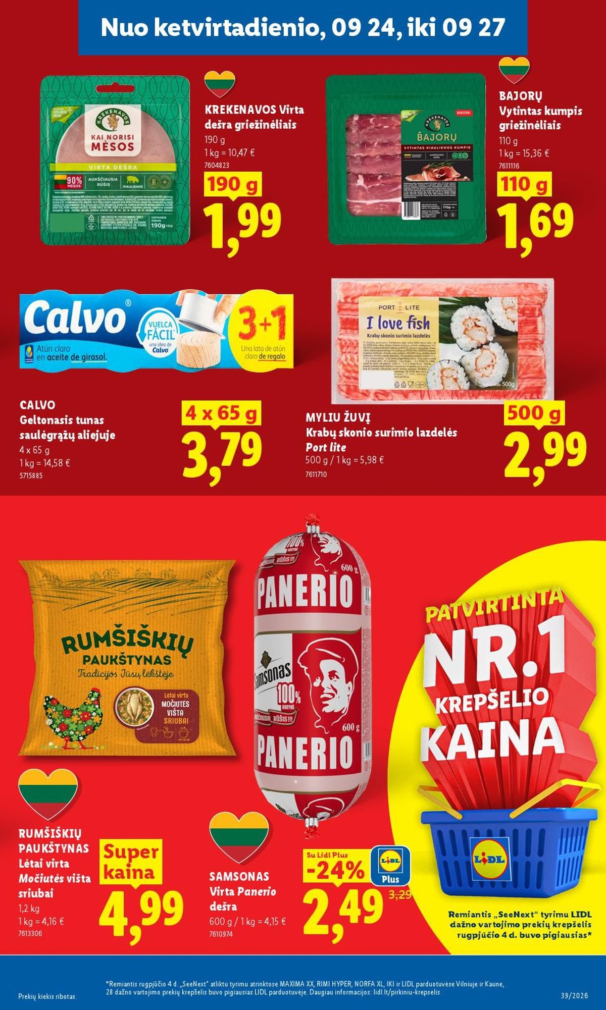 LIDL - Maisto prekių pasiūlymai (2026 09 21 - 2026 09 27)