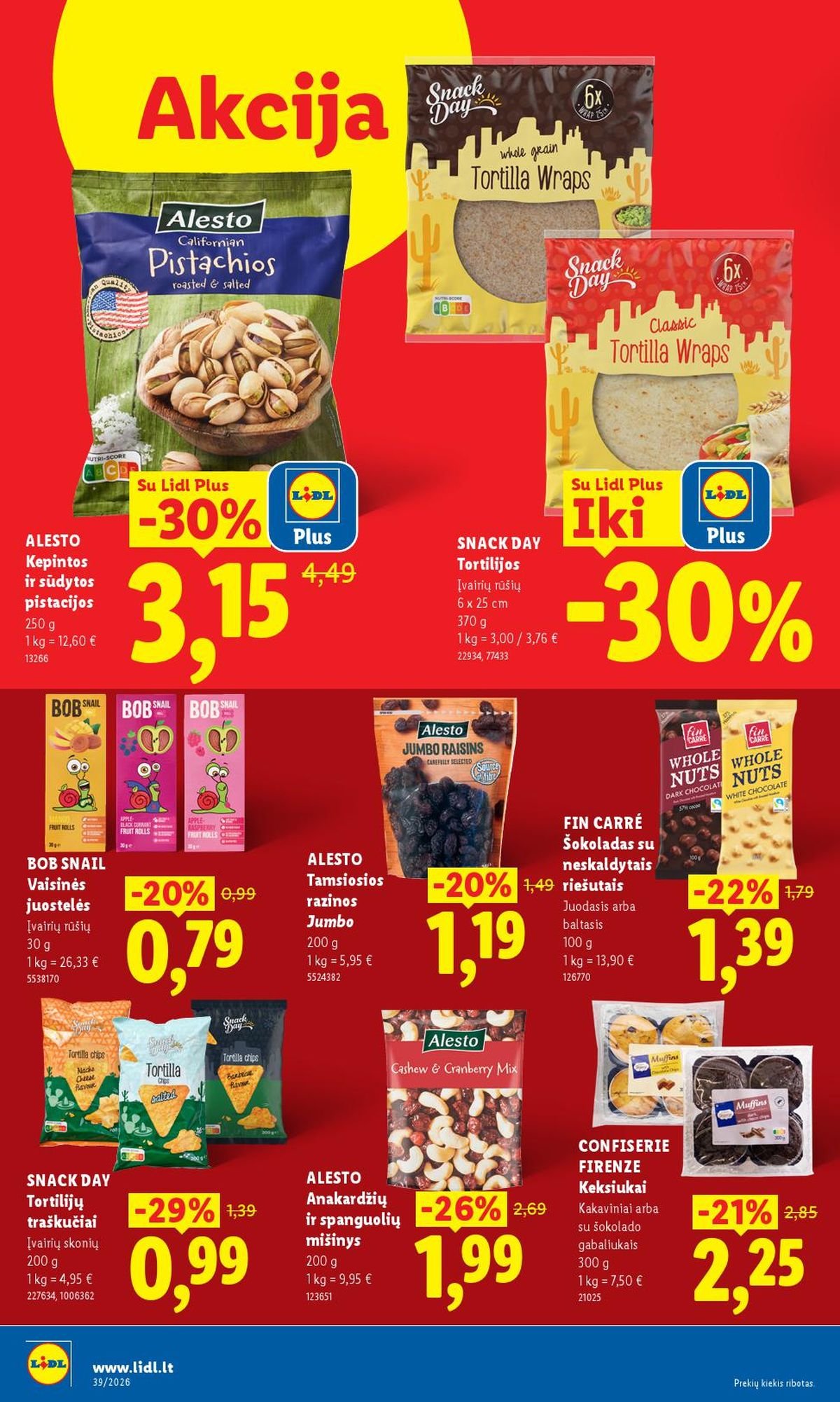 LIDL - Maisto prekių pasiūlymai (2026 09 21 - 2026 09 27)