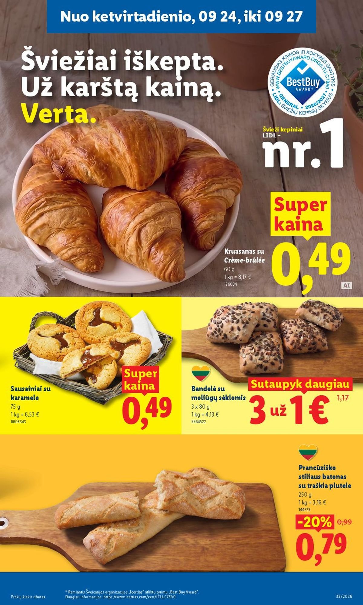 LIDL - Maisto prekių pasiūlymai (2026 09 21 - 2026 09 27)